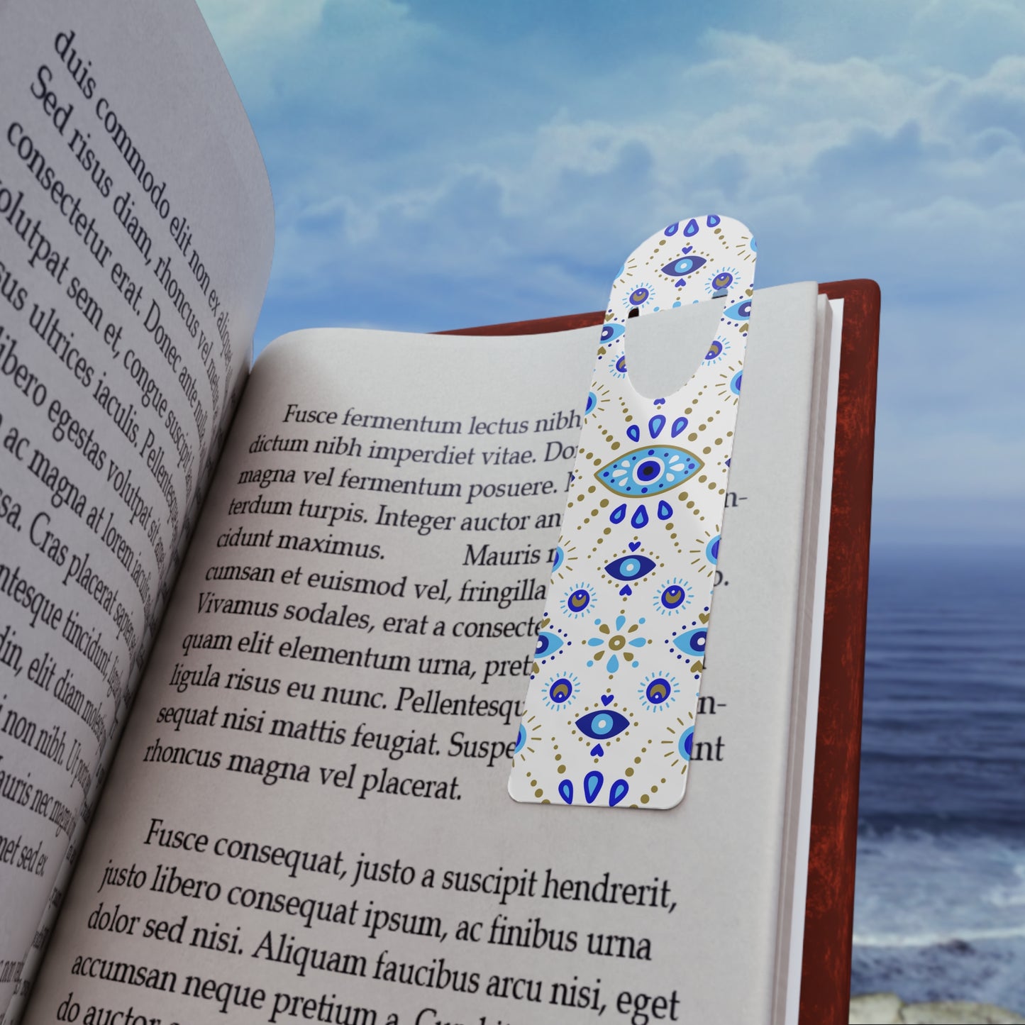 Decorative Bookmark with Bohemian Eye Design, Unique Gift for Book Lovers, Reading Accessory, Literary Decor, Eye-Catching Book Marker