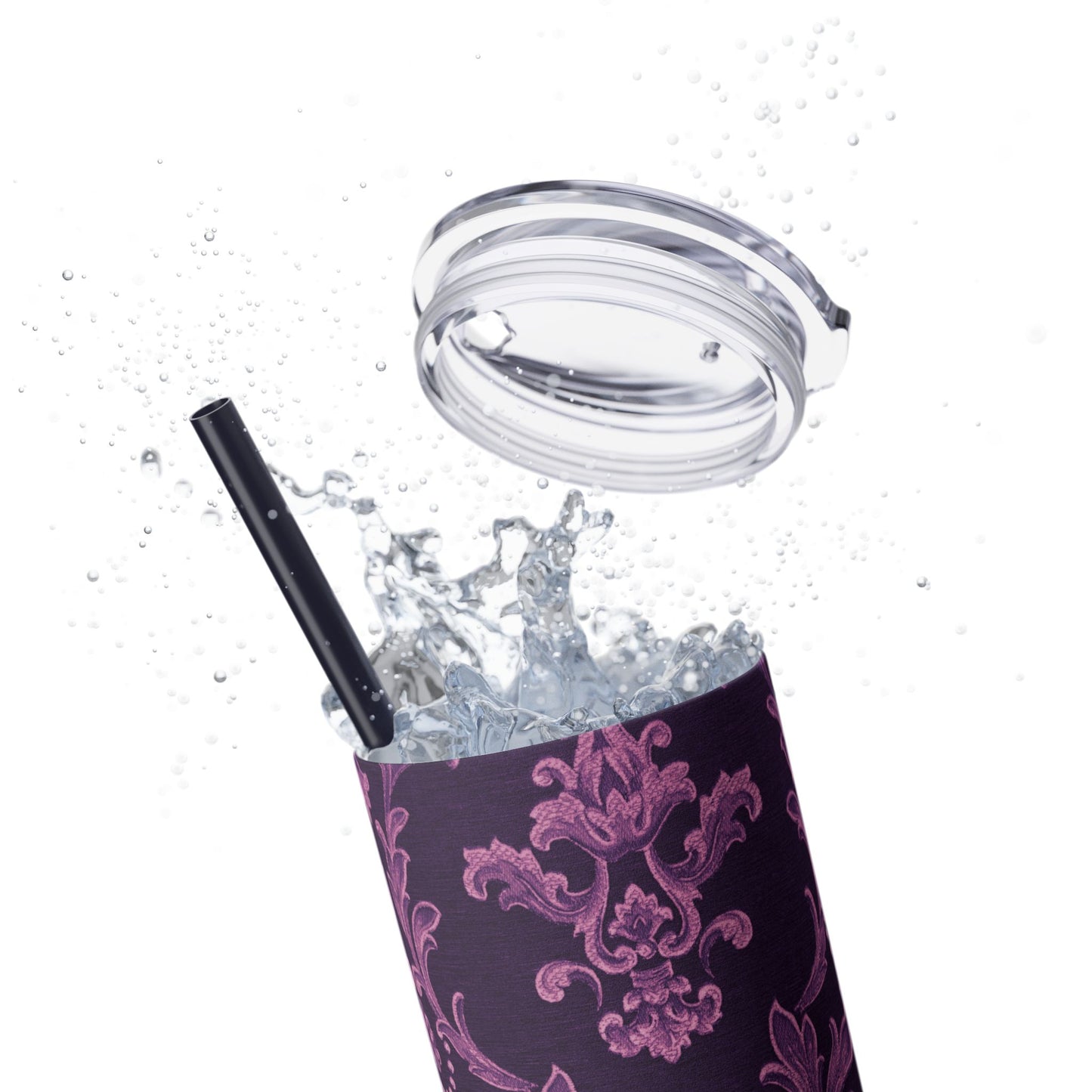 Elegant Floral Skinny Tumbler with Straw, 20oz | Perfect for Travel, Gifts, Parties, Home Decor, and Daily Use
