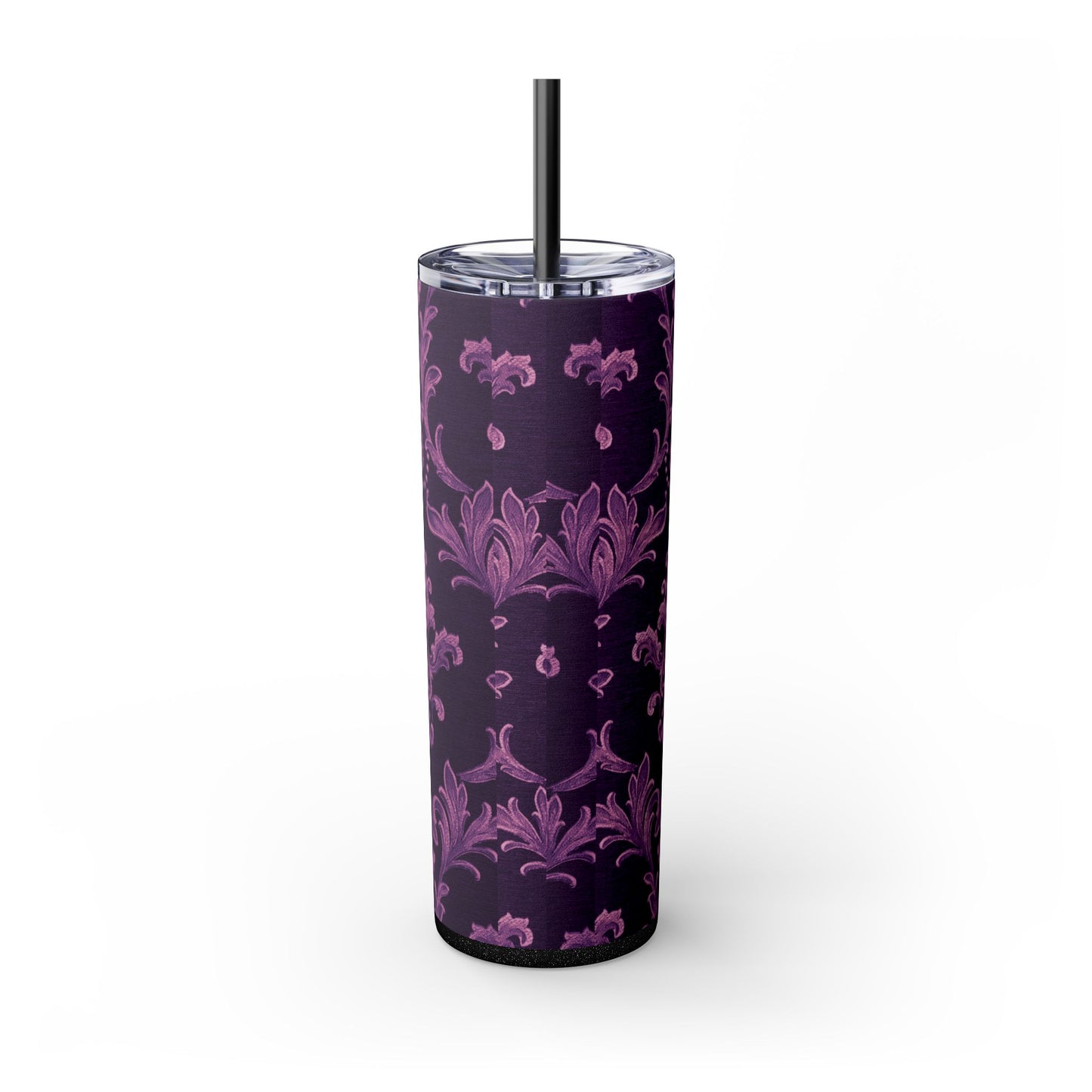 Elegant Floral Skinny Tumbler with Straw, 20oz | Perfect for Travel, Gifts, Parties, Home Decor, and Daily Use