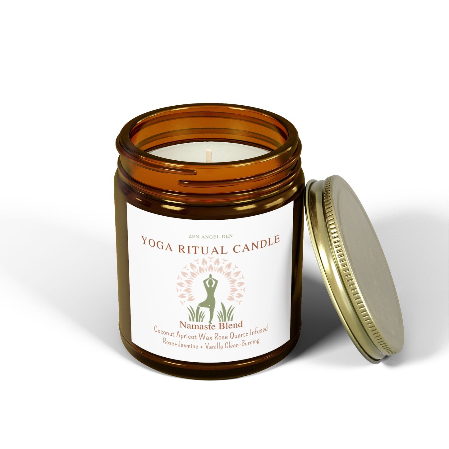 Yoga Ritual Candle - Scented Coconut Apricot Wax, Aromatherapy Candle, Spiritual Candle, Meditation Gift, Eco-Friendly Candle