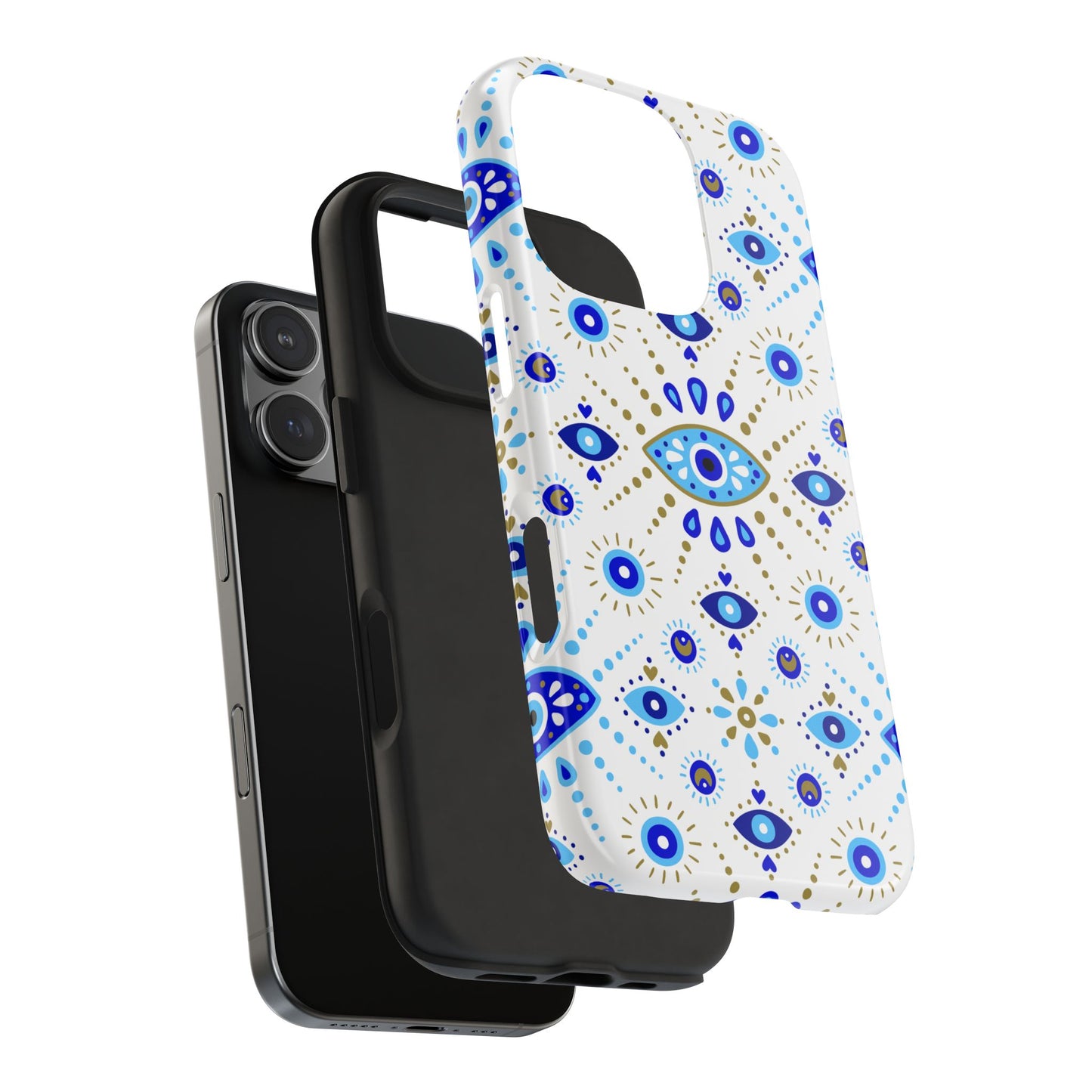 Blue Eye Pattern Tough Phone Cases, Durable Phone Cover, Bohemian Style, Unique Gift, Protective Tech Accessory