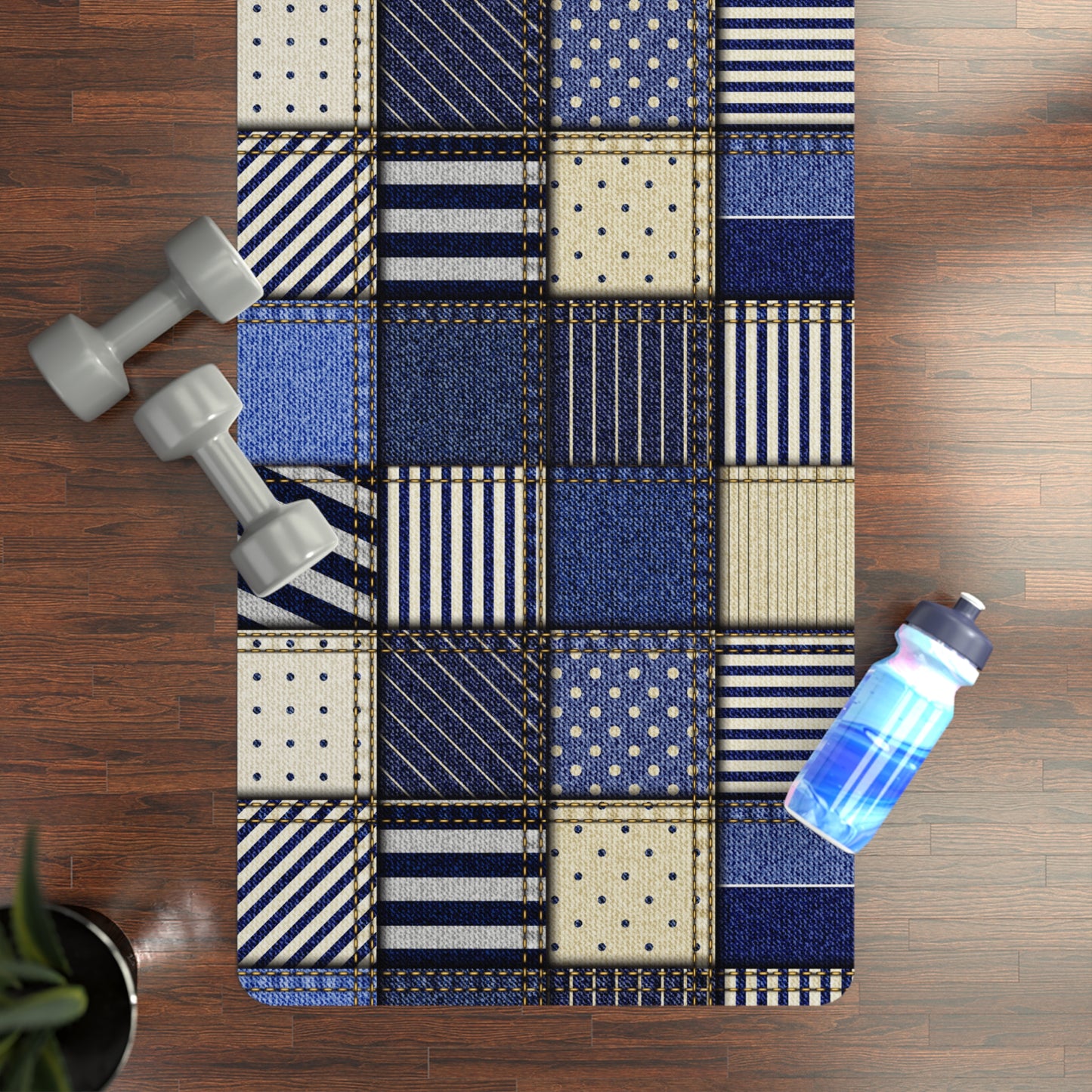 Patchwork Rubber Yoga Mat | Eco-Friendly Fitness Mat, Exercise Essentials, Stylish Yoga Gear, Perfect for Home Workouts, Gift for Yogis