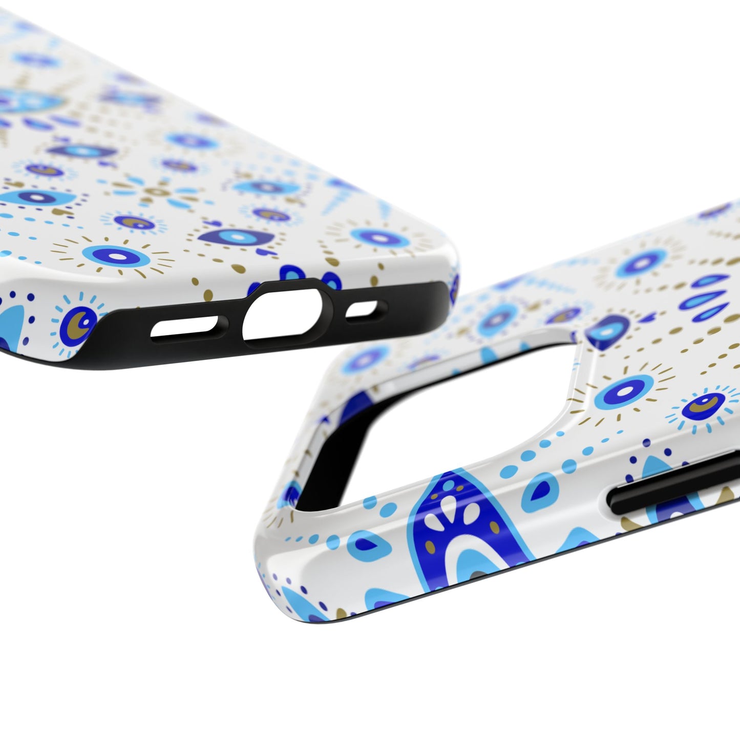 Blue Eye Pattern Tough Phone Cases, Durable Phone Cover, Bohemian Style, Unique Gift, Protective Tech Accessory