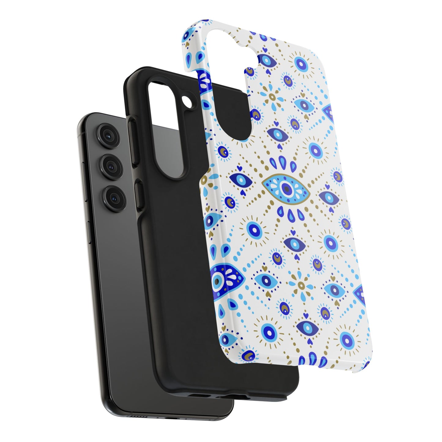 Blue Eye Pattern Tough Phone Cases, Durable Phone Cover, Bohemian Style, Unique Gift, Protective Tech Accessory