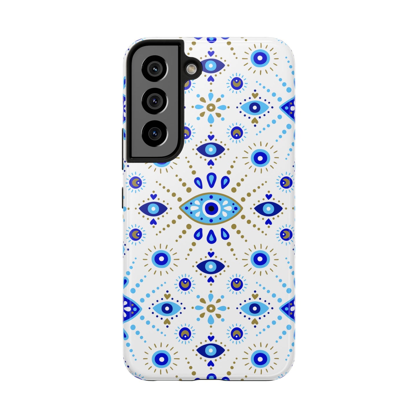 Blue Eye Pattern Tough Phone Cases, Durable Phone Cover, Bohemian Style, Unique Gift, Protective Tech Accessory