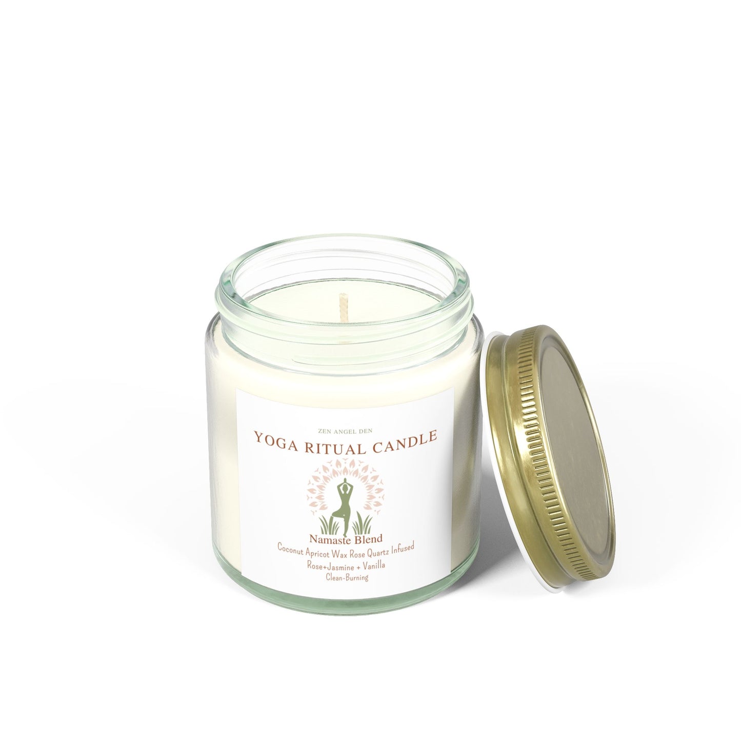 Yoga Ritual Candle - Scented Coconut Apricot Wax, Aromatherapy Candle, Spiritual Candle, Meditation Gift, Eco-Friendly Candle