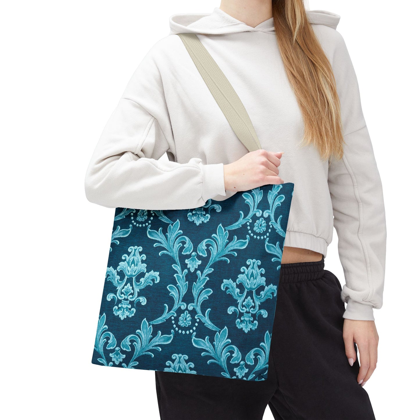 Elegant Floral Tote Bag, Reusable Shopping Bag, Eco-Friendly Carryall, Beach Tote, Gift for Her