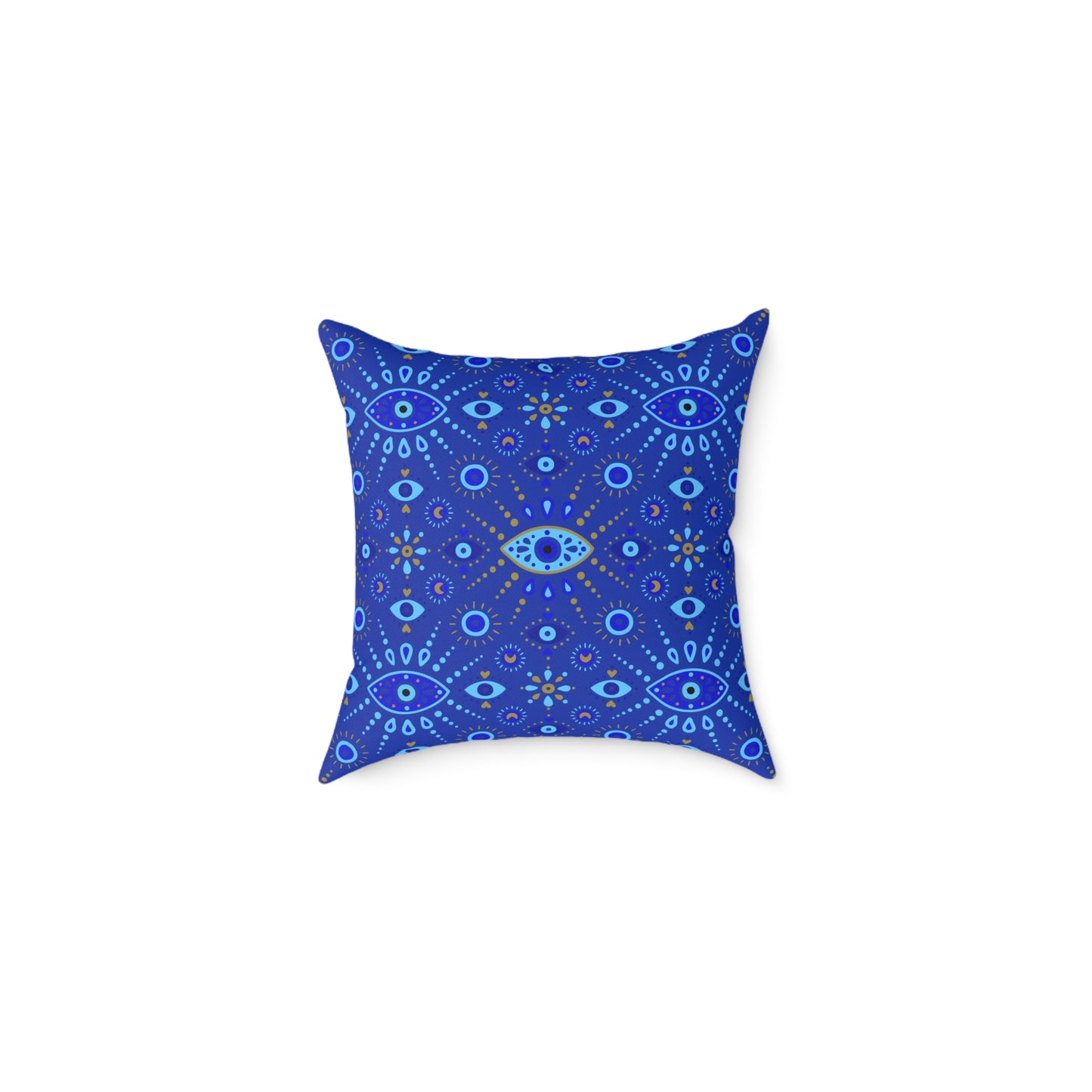 Boho Blue Eye Square Pillow, Decorative Cushion, Home Decor, Throw Pillow, Gift for Her, Cozy Living Room