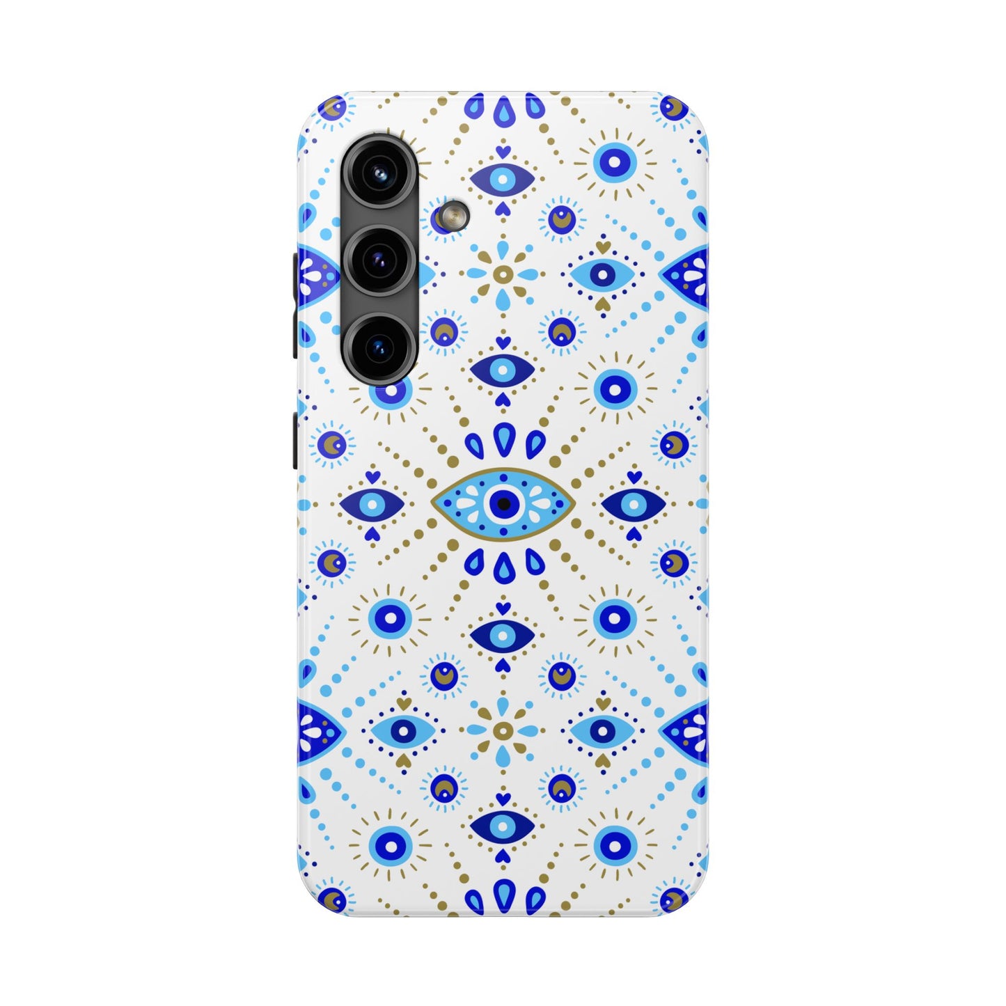 Blue Eye Pattern Tough Phone Cases, Durable Phone Cover, Bohemian Style, Unique Gift, Protective Tech Accessory