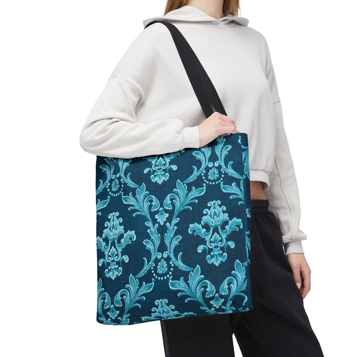 Elegant Floral Tote Bag, Reusable Shopping Bag, Eco-Friendly Carryall, Beach Tote, Gift for Her