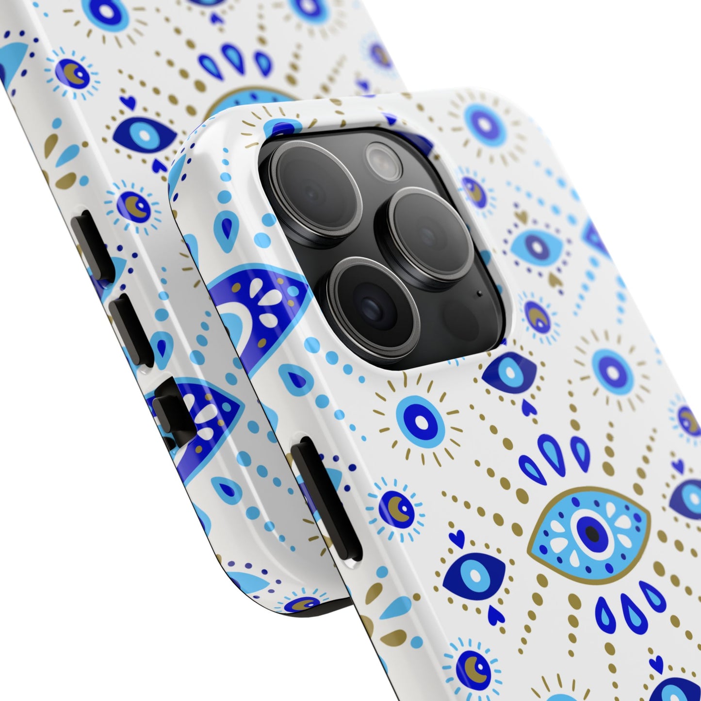Blue Eye Pattern Tough Phone Cases, Durable Phone Cover, Bohemian Style, Unique Gift, Protective Tech Accessory