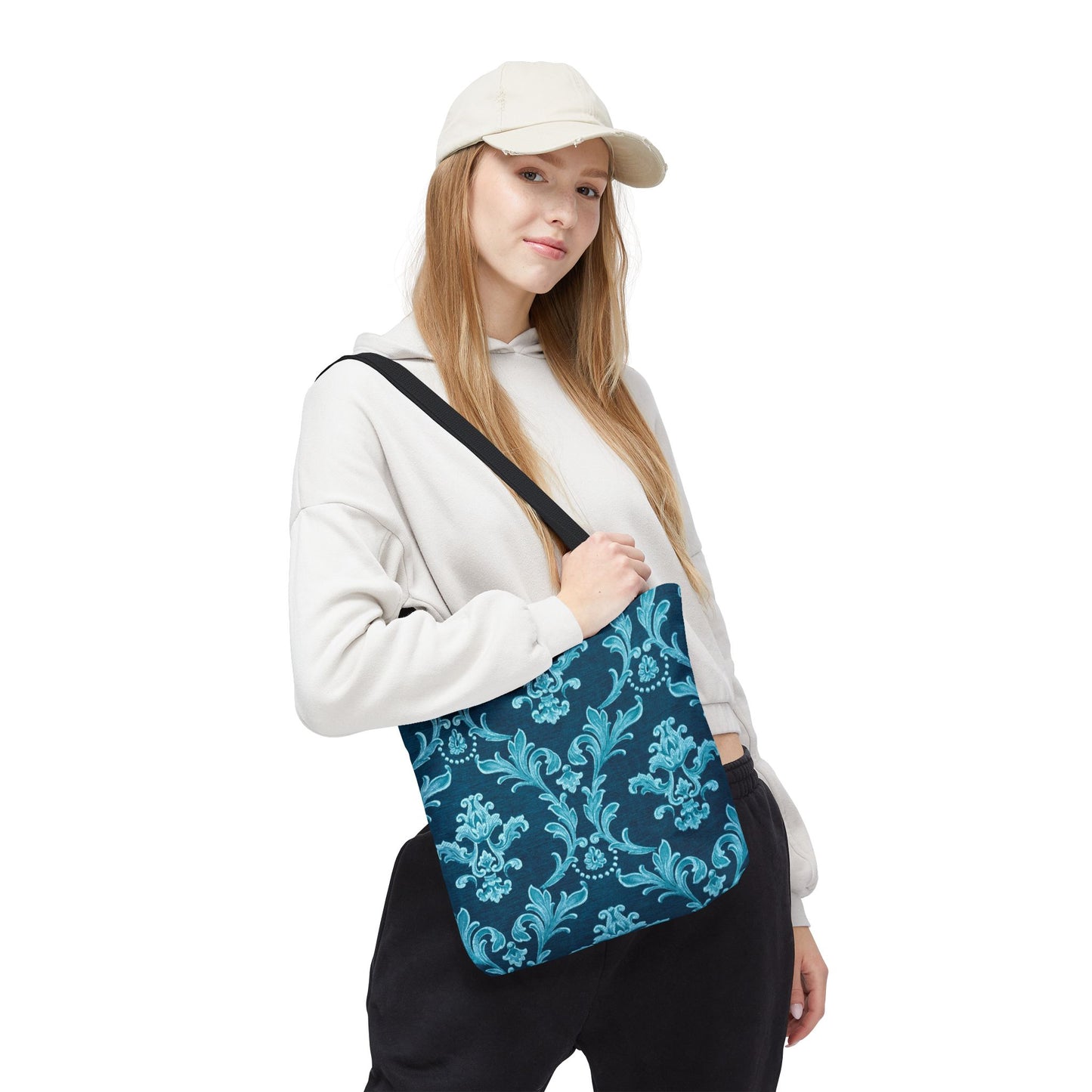 Elegant Floral Tote Bag, Reusable Shopping Bag, Eco-Friendly Carryall, Beach Tote, Gift for Her