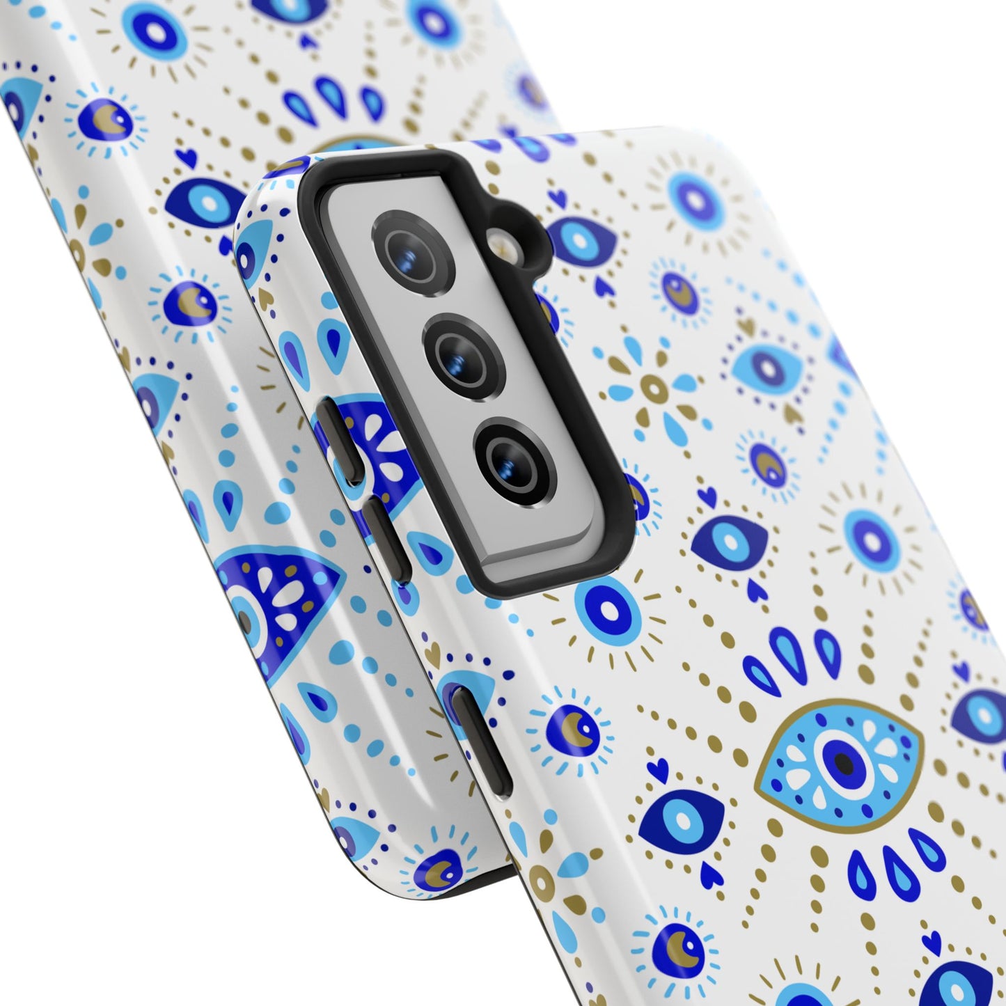 Blue Eye Pattern Tough Phone Cases, Durable Phone Cover, Bohemian Style, Unique Gift, Protective Tech Accessory