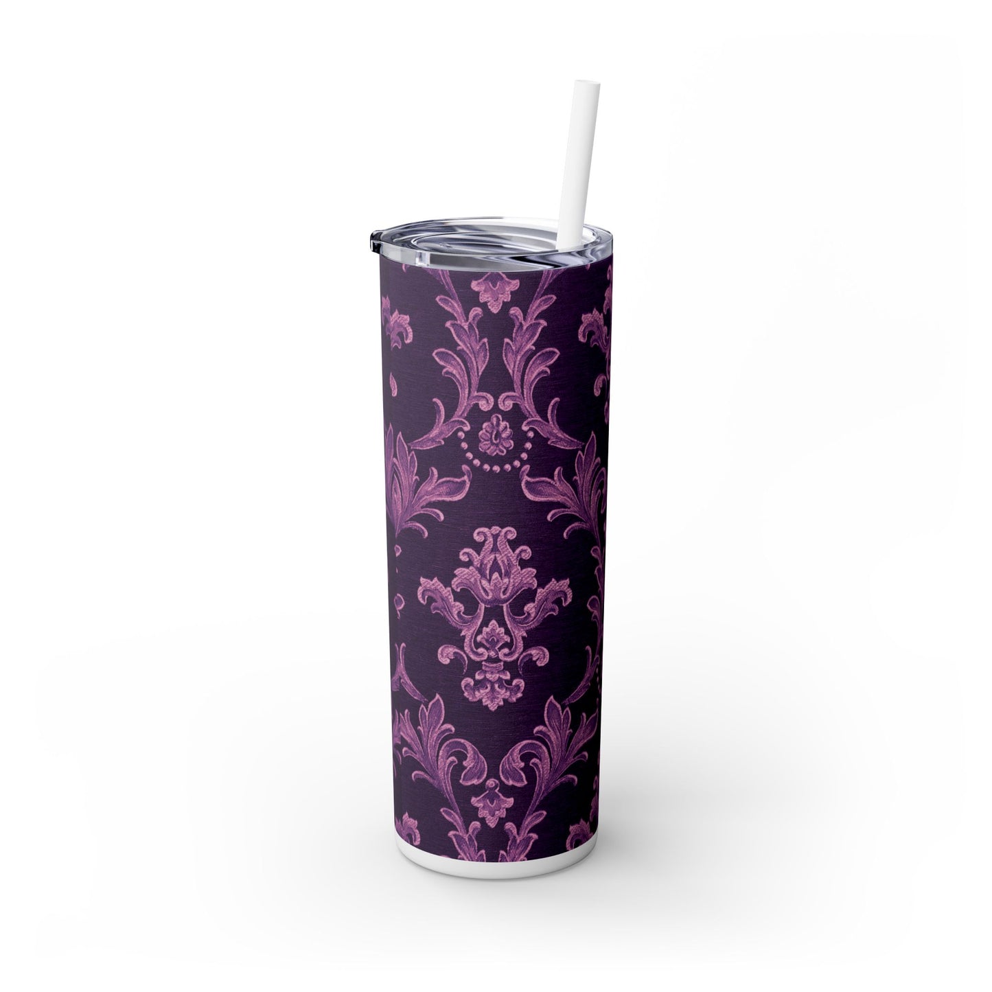 Elegant Floral Skinny Tumbler with Straw, 20oz | Perfect for Travel, Gifts, Parties, Home Decor, and Daily Use