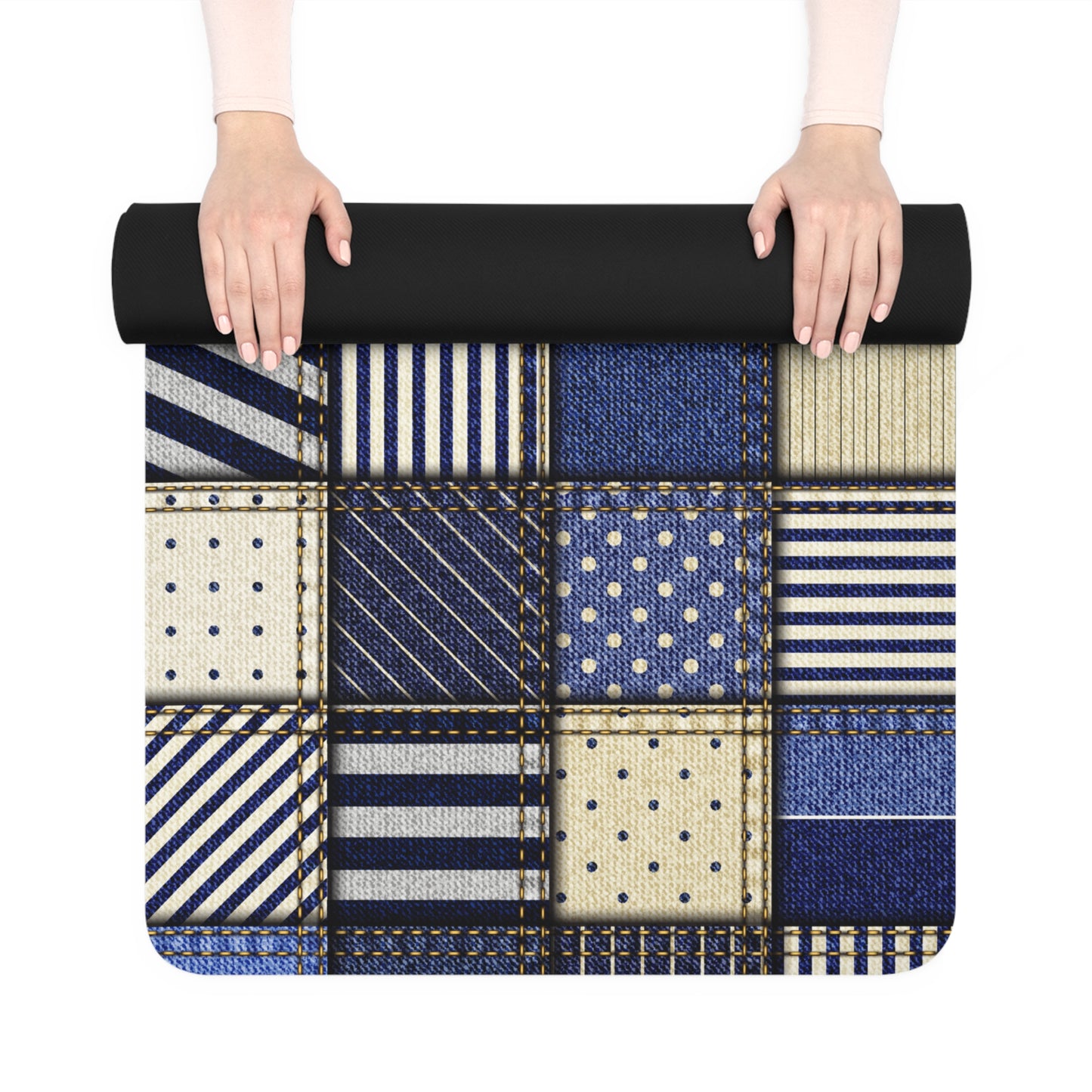 Patchwork Rubber Yoga Mat | Eco-Friendly Fitness Mat, Exercise Essentials, Stylish Yoga Gear, Perfect for Home Workouts, Gift for Yogis