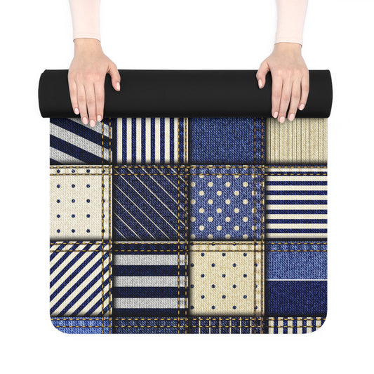 Patchwork Rubber Yoga Mat | Eco-Friendly Fitness Mat, Exercise Essentials, Stylish Yoga Gear, Perfect for Home Workouts, Gift for Yogis