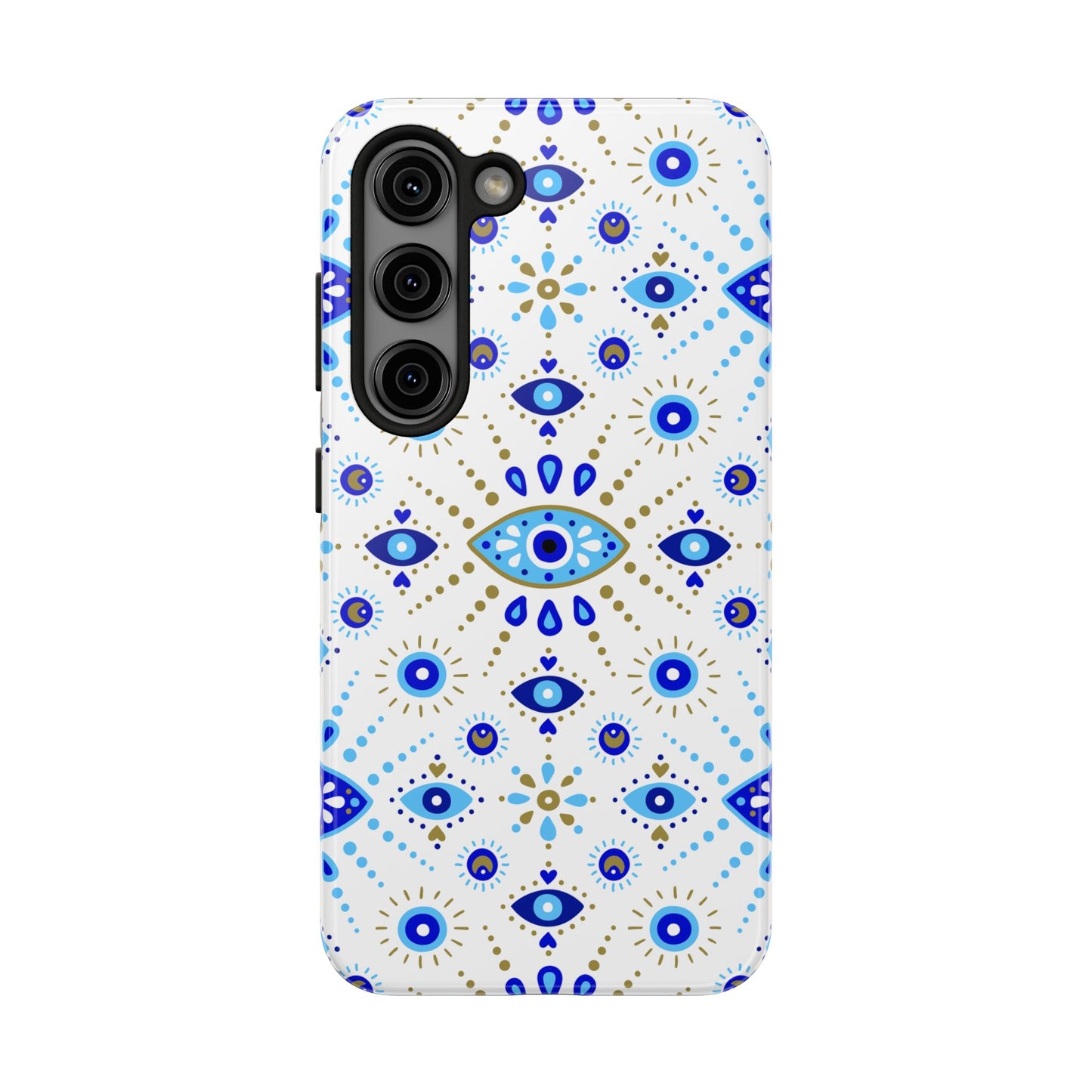 Blue Eye Pattern Tough Phone Cases, Durable Phone Cover, Bohemian Style, Unique Gift, Protective Tech Accessory