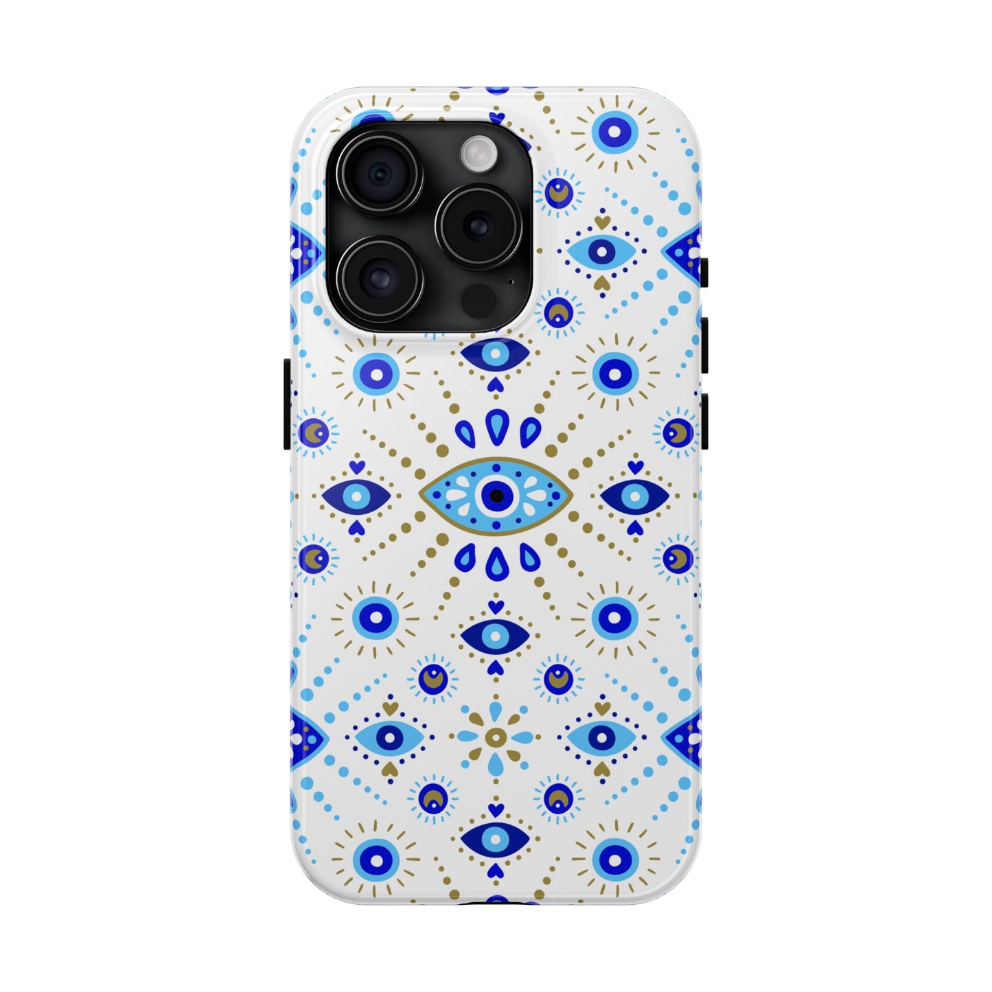 Blue Eye Pattern Tough Phone Cases, Durable Phone Cover, Bohemian Style, Unique Gift, Protective Tech Accessory