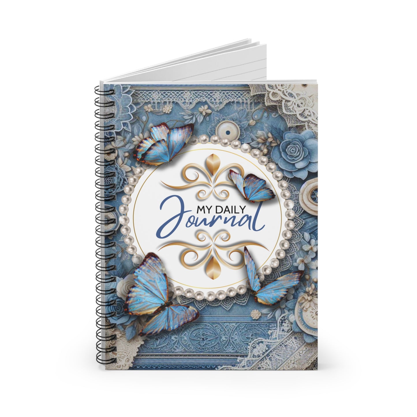 Elegant Butterfly Journal - Ruled Line - Writing Notebook & Diary for Her