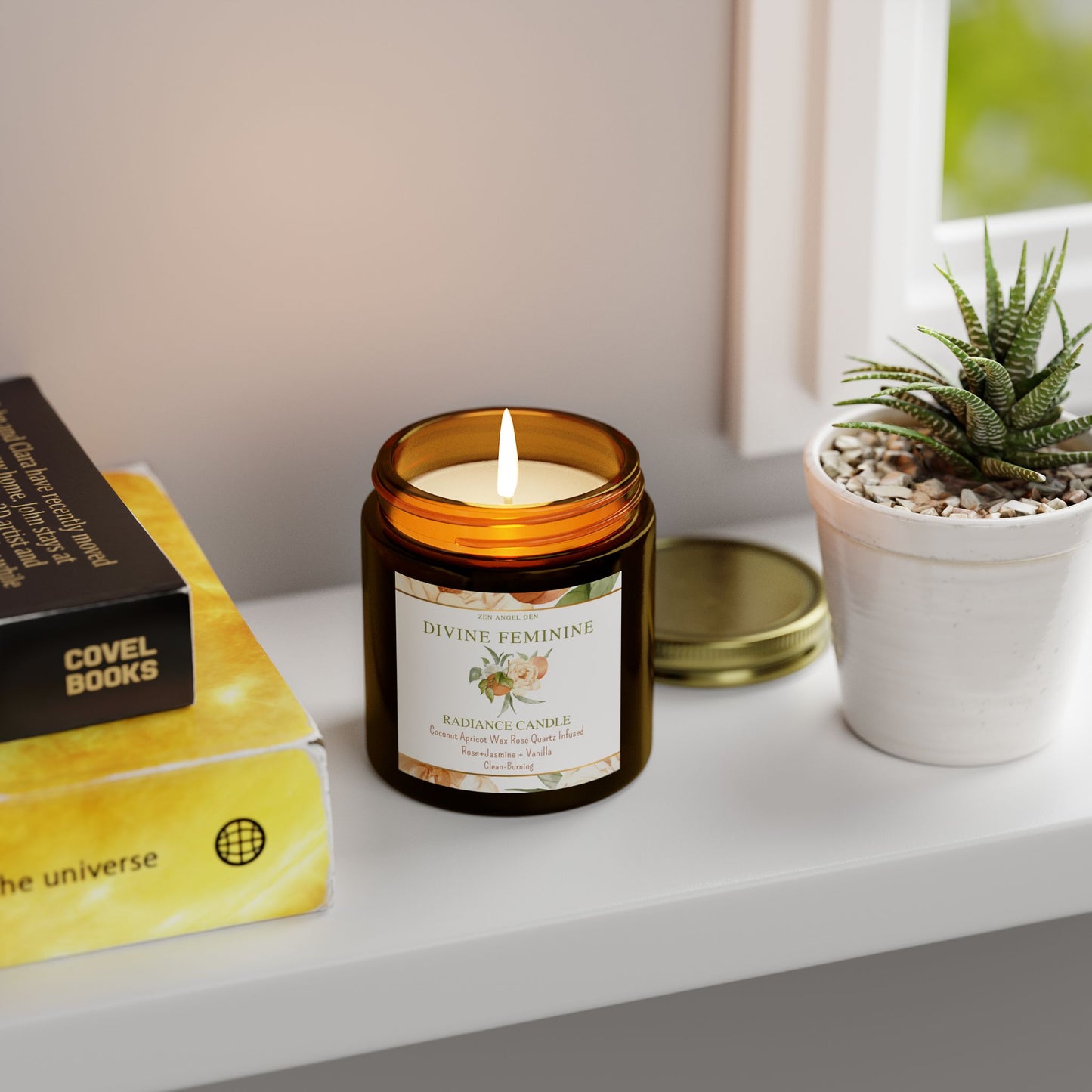 Divine Feminine Scented Candles - Coconut Apricot Wax, Radiance Candle for Relaxation, Gift for Her, Aromatherapy, Home Decor