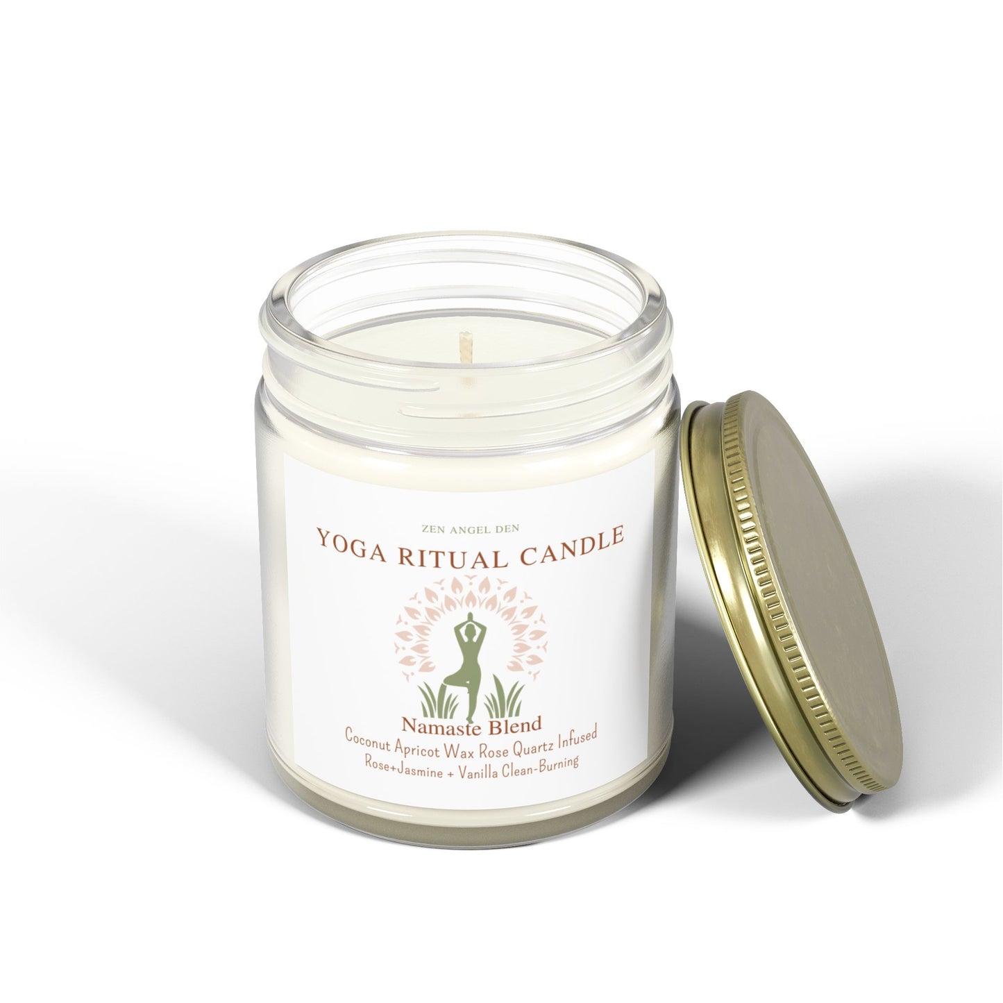 Yoga Ritual Candle - Scented Coconut Apricot Wax, Aromatherapy Candle, Spiritual Candle, Meditation Gift, Eco-Friendly Candle