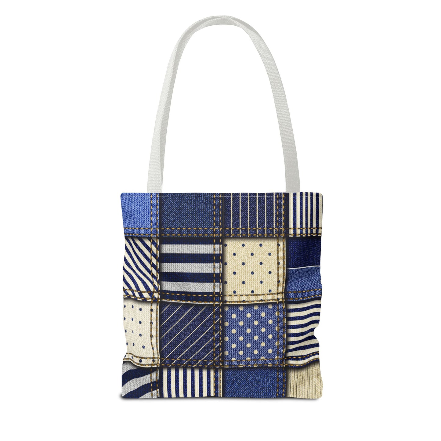 Denim Patchwork Tote Bag - Stylish Everyday Bag, Eco-Friendly Fashion, Perfect for Shopping, Beach, Travel, or Gifts