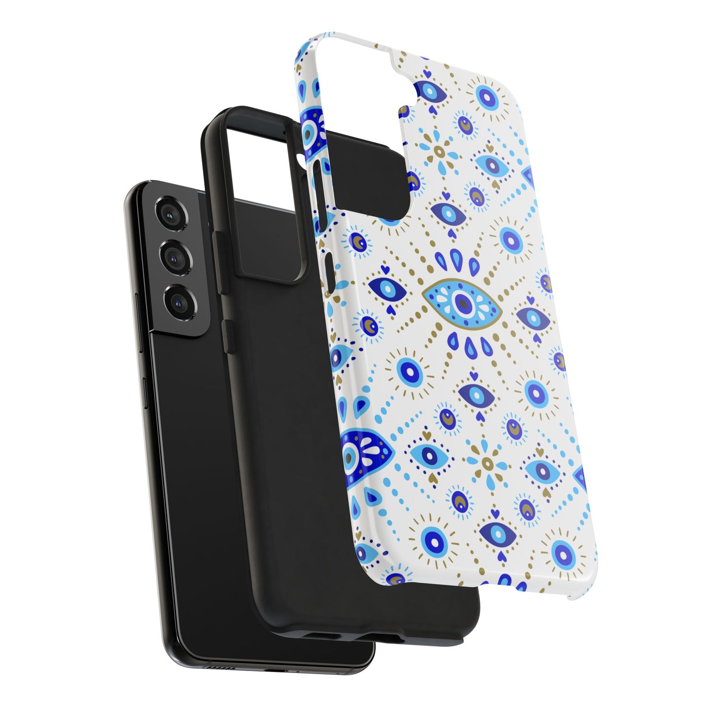 Blue Eye Pattern Tough Phone Cases, Durable Phone Cover, Bohemian Style, Unique Gift, Protective Tech Accessory