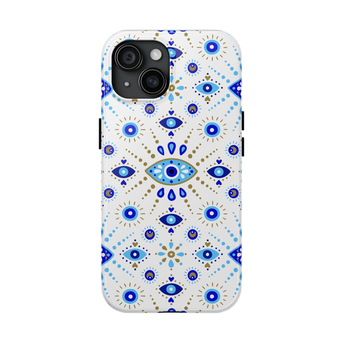 Blue Eye Pattern Tough Phone Cases, Durable Phone Cover, Bohemian Style, Unique Gift, Protective Tech Accessory