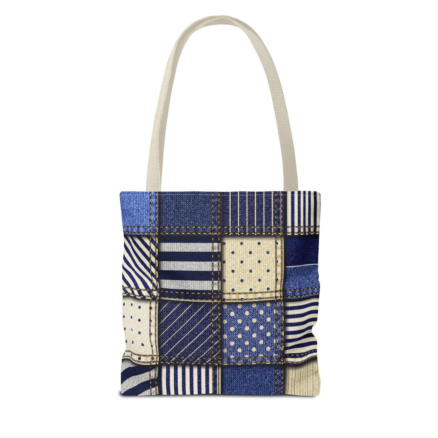 Denim Patchwork Tote Bag - Stylish Everyday Bag, Eco-Friendly Fashion, Perfect for Shopping, Beach, Travel, or Gifts