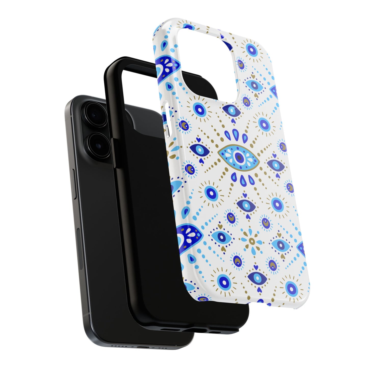 Blue Eye Pattern Tough Phone Cases, Durable Phone Cover, Bohemian Style, Unique Gift, Protective Tech Accessory