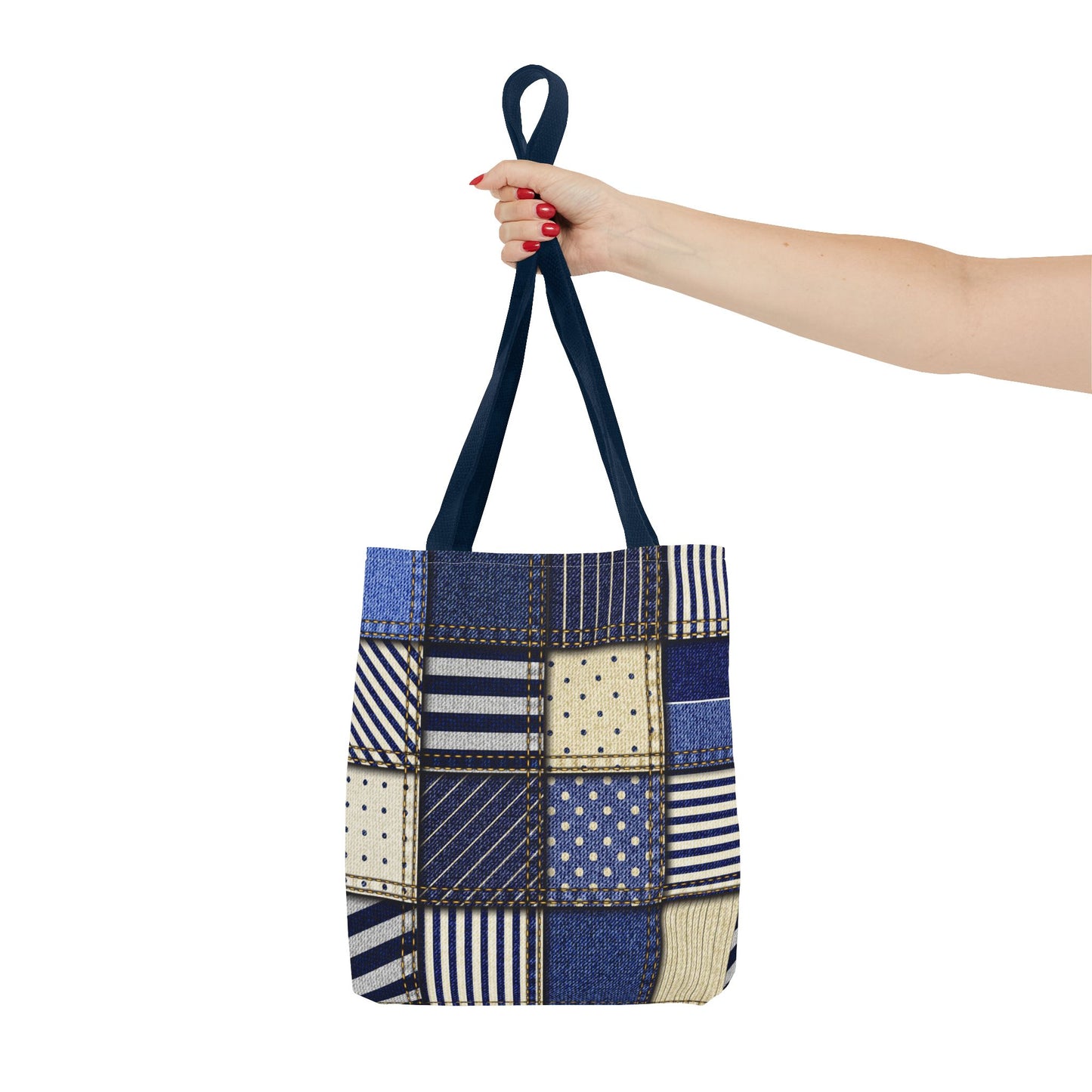 Denim Patchwork Tote Bag - Stylish Everyday Bag, Eco-Friendly Fashion, Perfect for Shopping, Beach, Travel, or Gifts