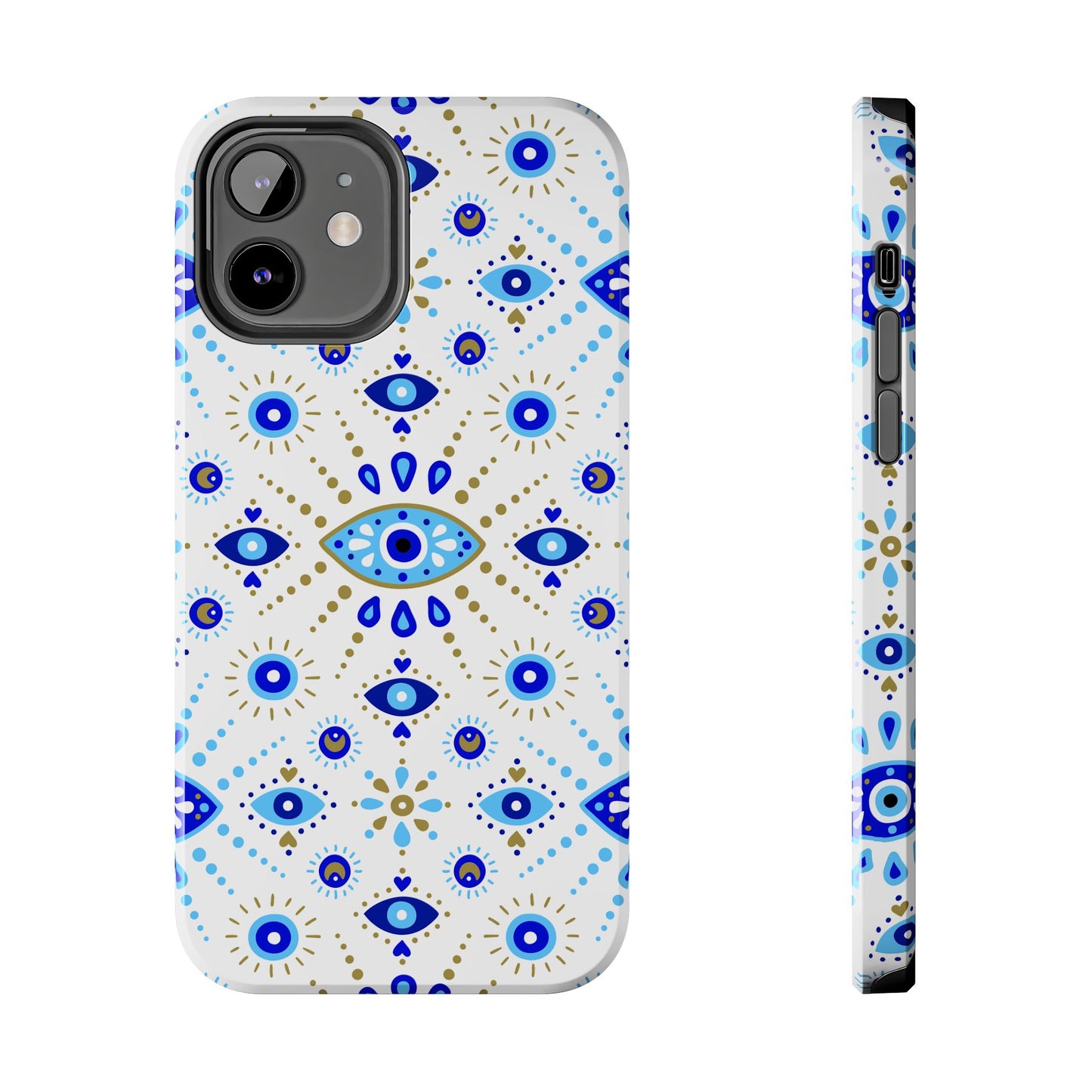 Blue Eye Pattern Tough Phone Cases, Durable Phone Cover, Bohemian Style, Unique Gift, Protective Tech Accessory