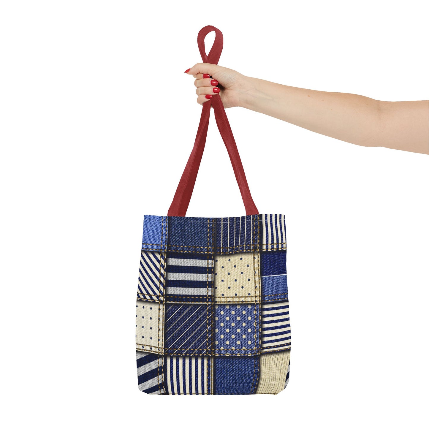 Denim Patchwork Tote Bag - Stylish Everyday Bag, Eco-Friendly Fashion, Perfect for Shopping, Beach, Travel, or Gifts