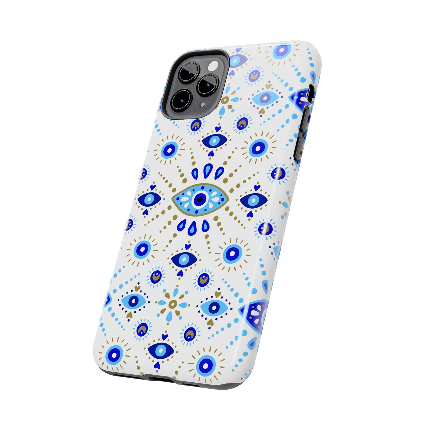 Blue Eye Pattern Tough Phone Cases, Durable Phone Cover, Bohemian Style, Unique Gift, Protective Tech Accessory