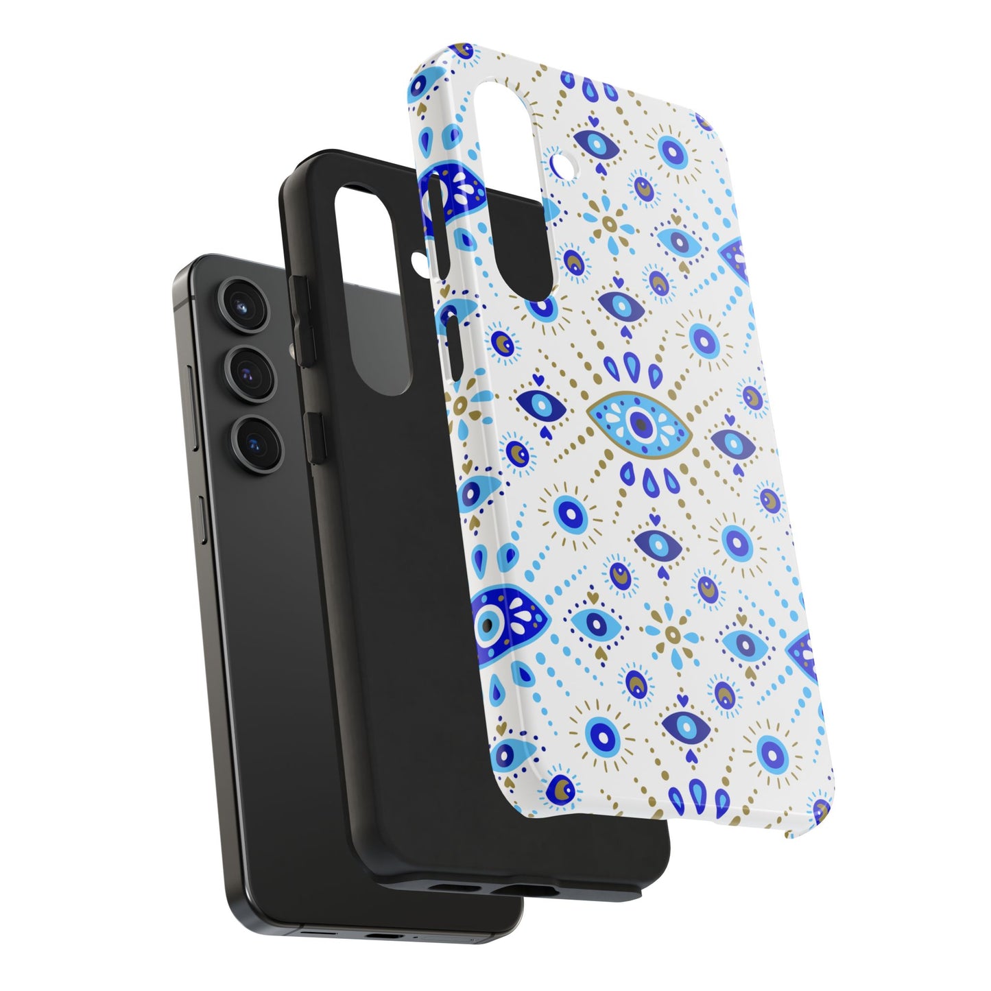 Blue Eye Pattern Tough Phone Cases, Durable Phone Cover, Bohemian Style, Unique Gift, Protective Tech Accessory