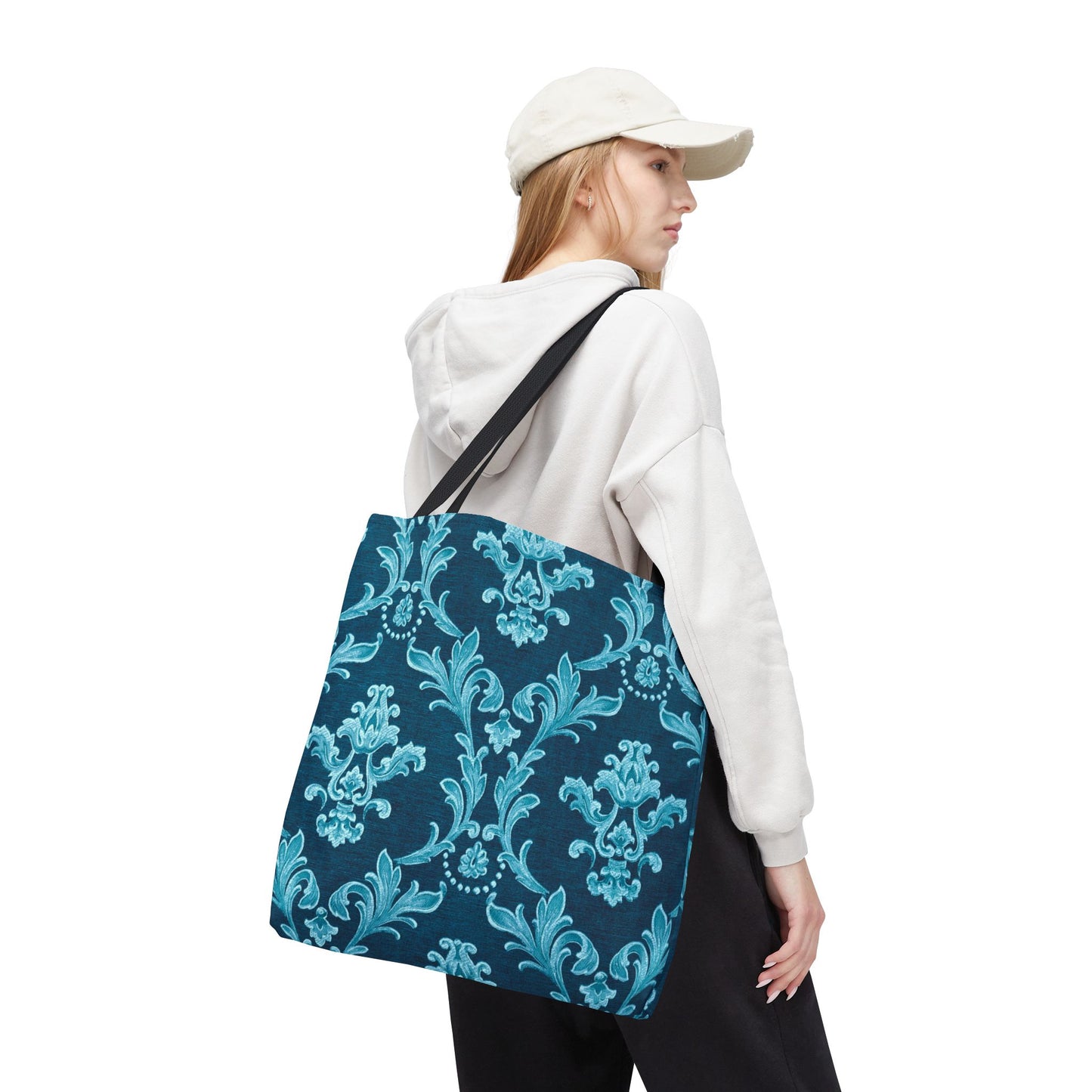 Elegant Floral Tote Bag, Reusable Shopping Bag, Eco-Friendly Carryall, Beach Tote, Gift for Her