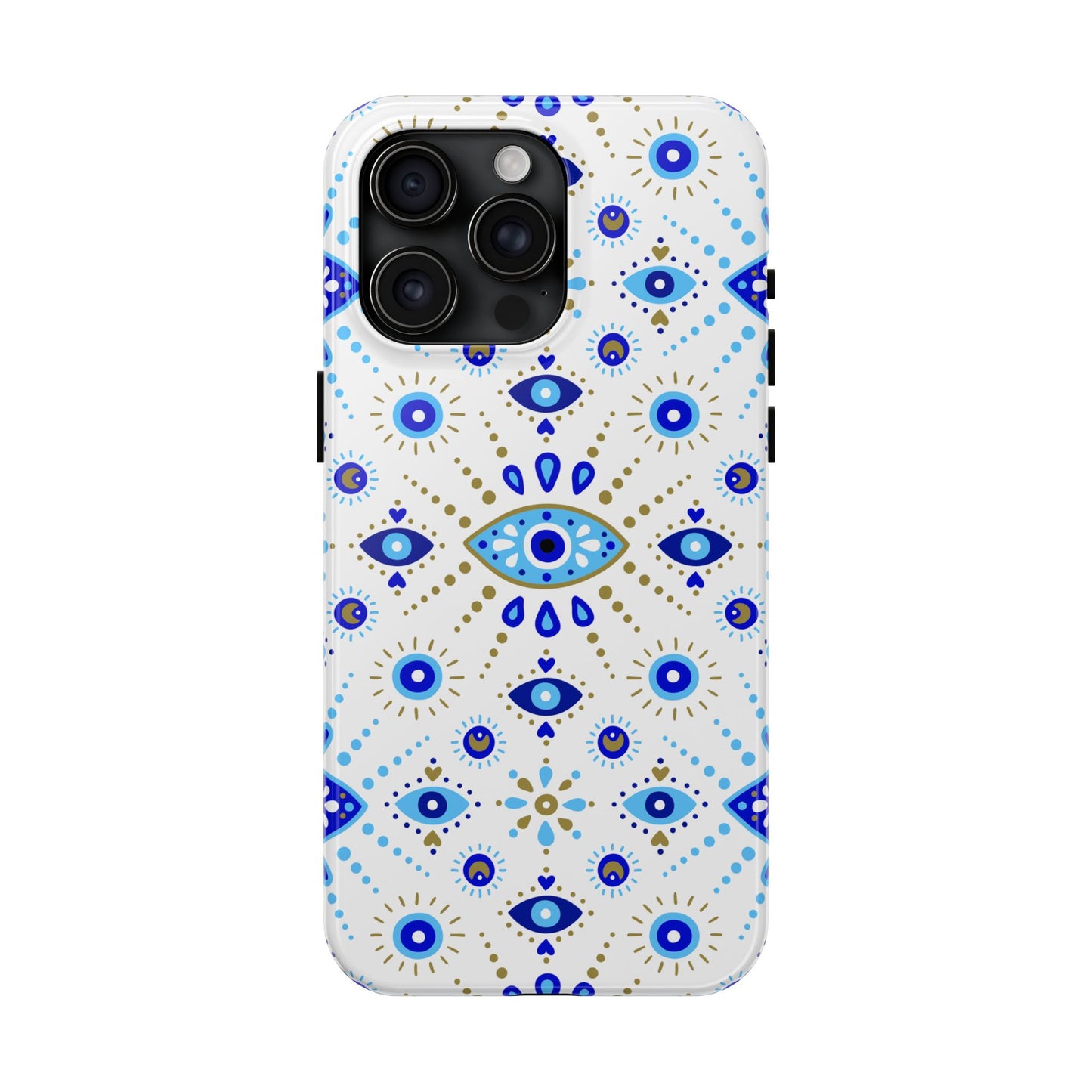 Blue Eye Pattern Tough Phone Cases, Durable Phone Cover, Bohemian Style, Unique Gift, Protective Tech Accessory