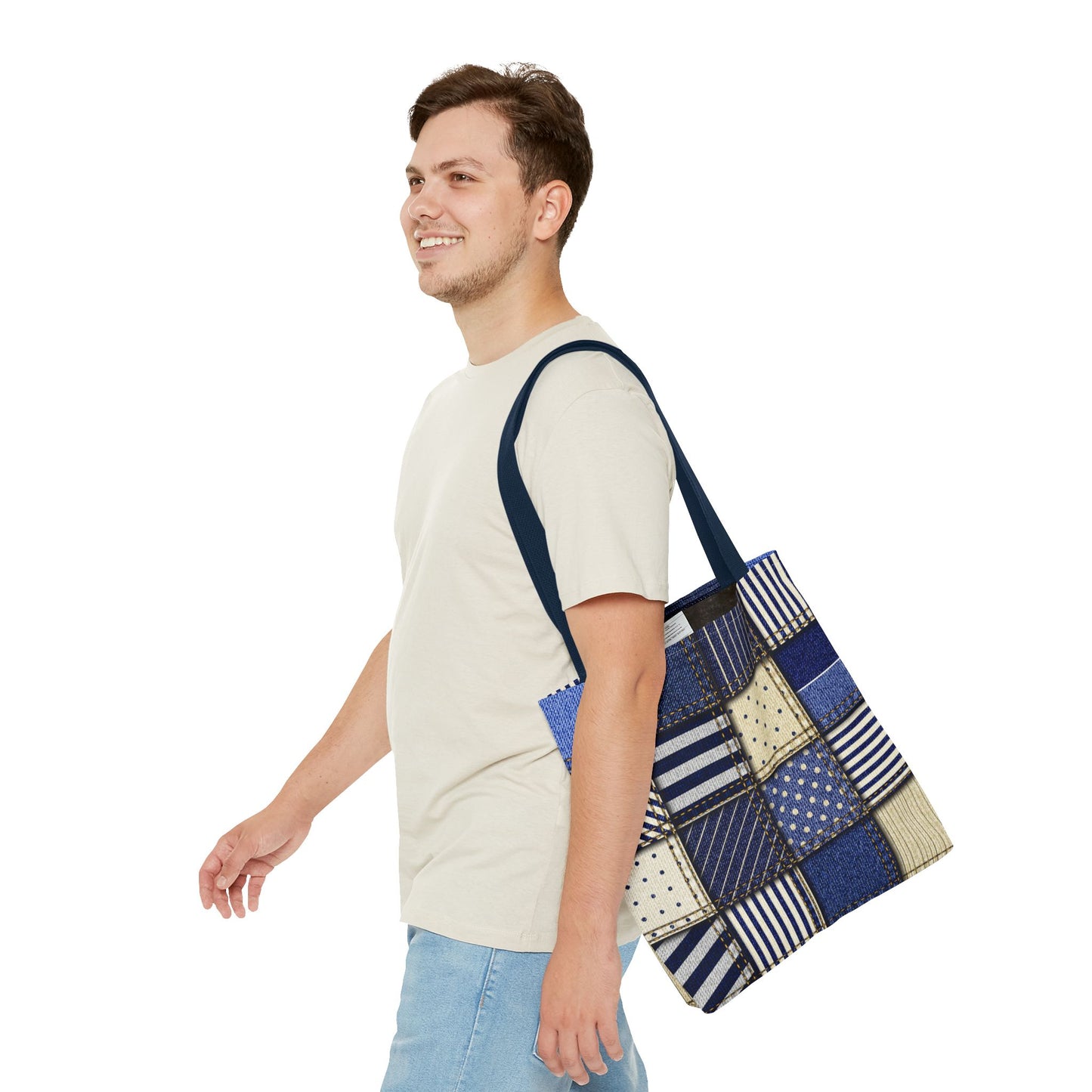 Denim Patchwork Tote Bag - Stylish Everyday Bag, Eco-Friendly Fashion, Perfect for Shopping, Beach, Travel, or Gifts