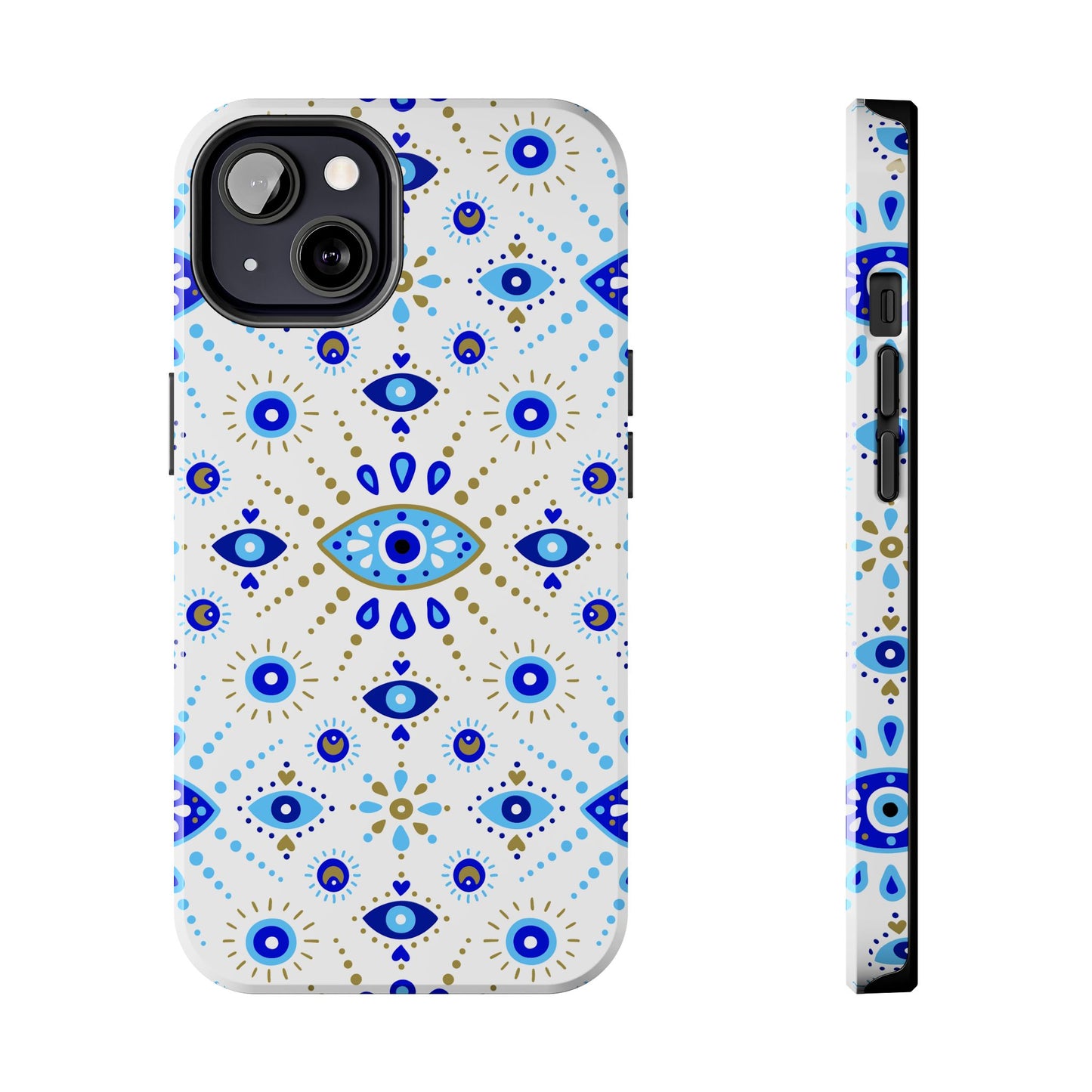 Blue Eye Pattern Tough Phone Cases, Durable Phone Cover, Bohemian Style, Unique Gift, Protective Tech Accessory