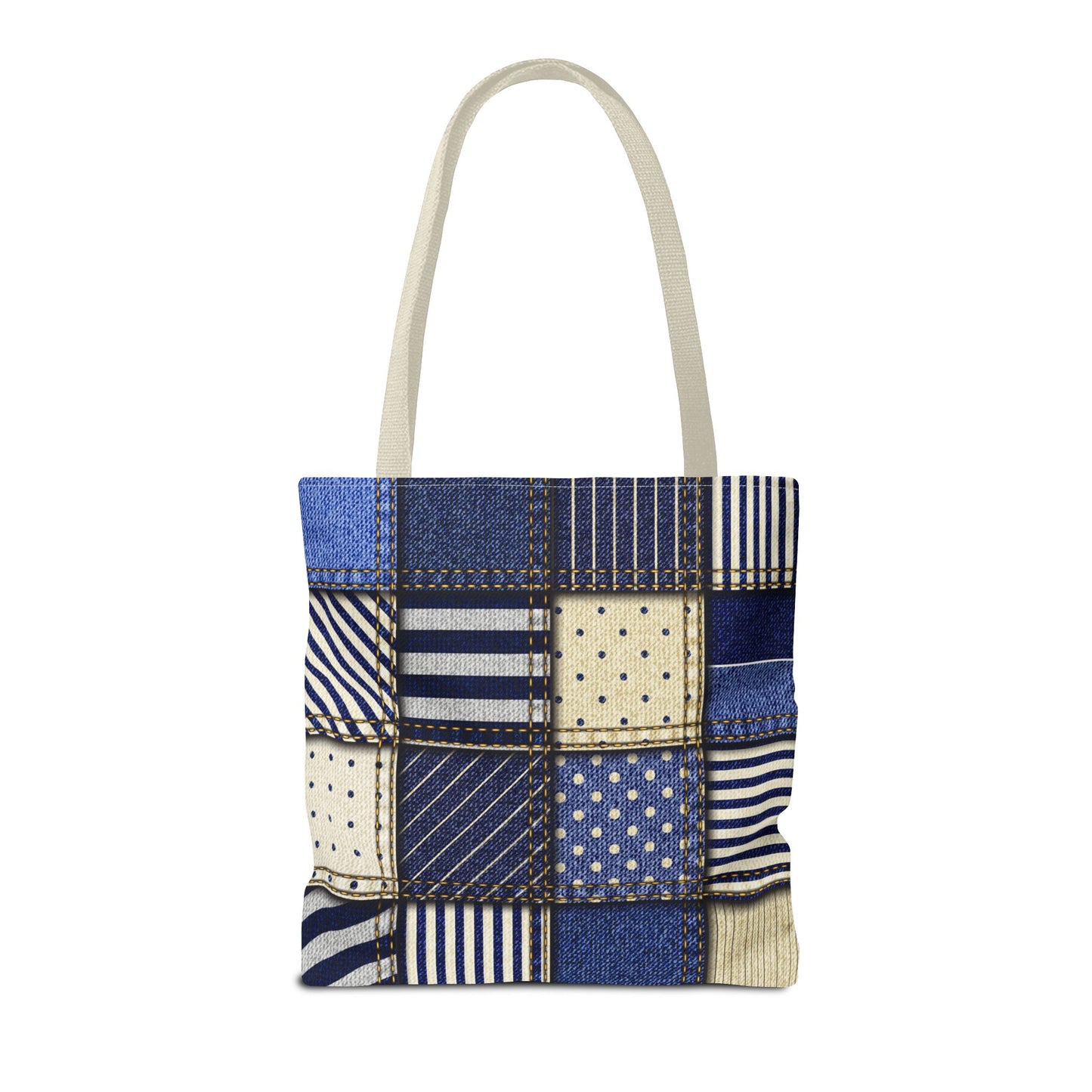 Denim Patchwork Tote Bag - Stylish Everyday Bag, Eco-Friendly Fashion, Perfect for Shopping, Beach, Travel, or Gifts
