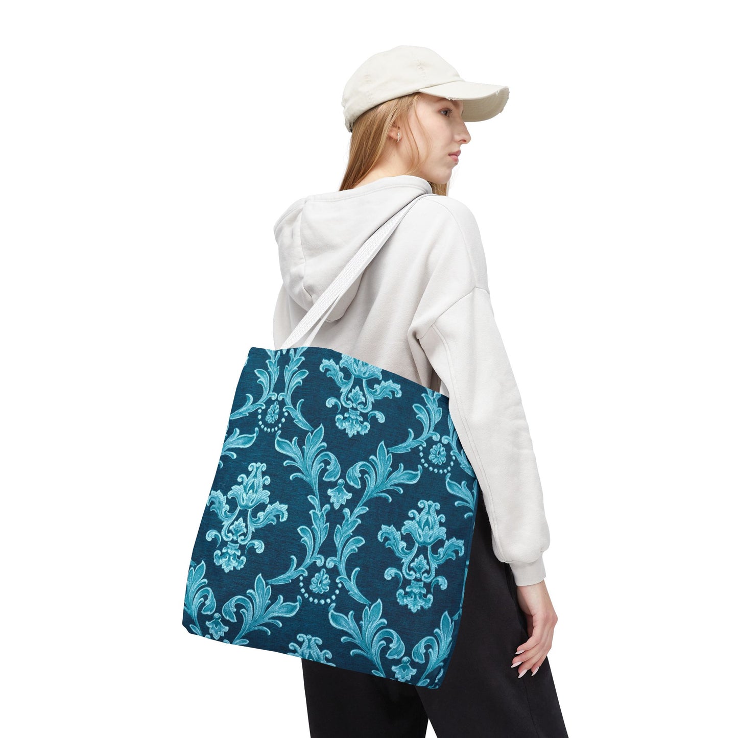 Elegant Floral Tote Bag, Reusable Shopping Bag, Eco-Friendly Carryall, Beach Tote, Gift for Her