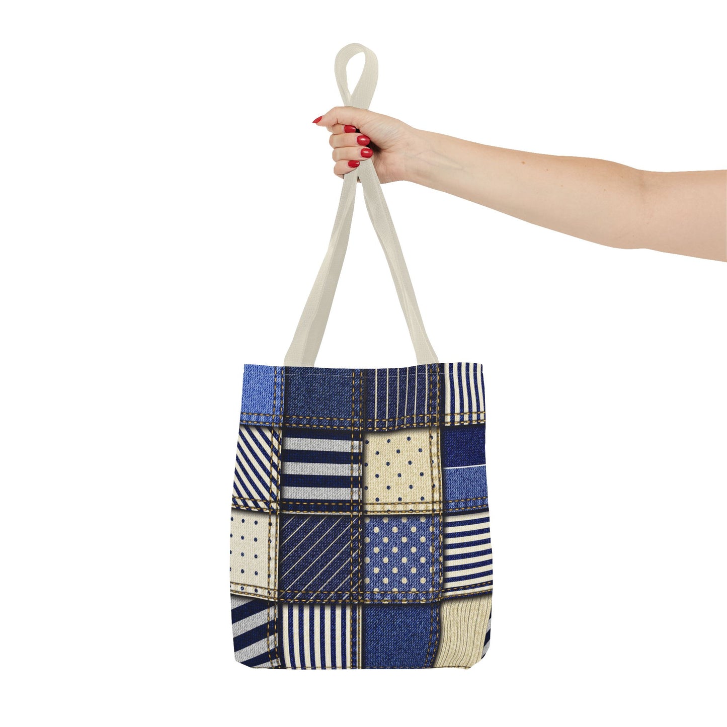 Denim Patchwork Tote Bag - Stylish Everyday Bag, Eco-Friendly Fashion, Perfect for Shopping, Beach, Travel, or Gifts