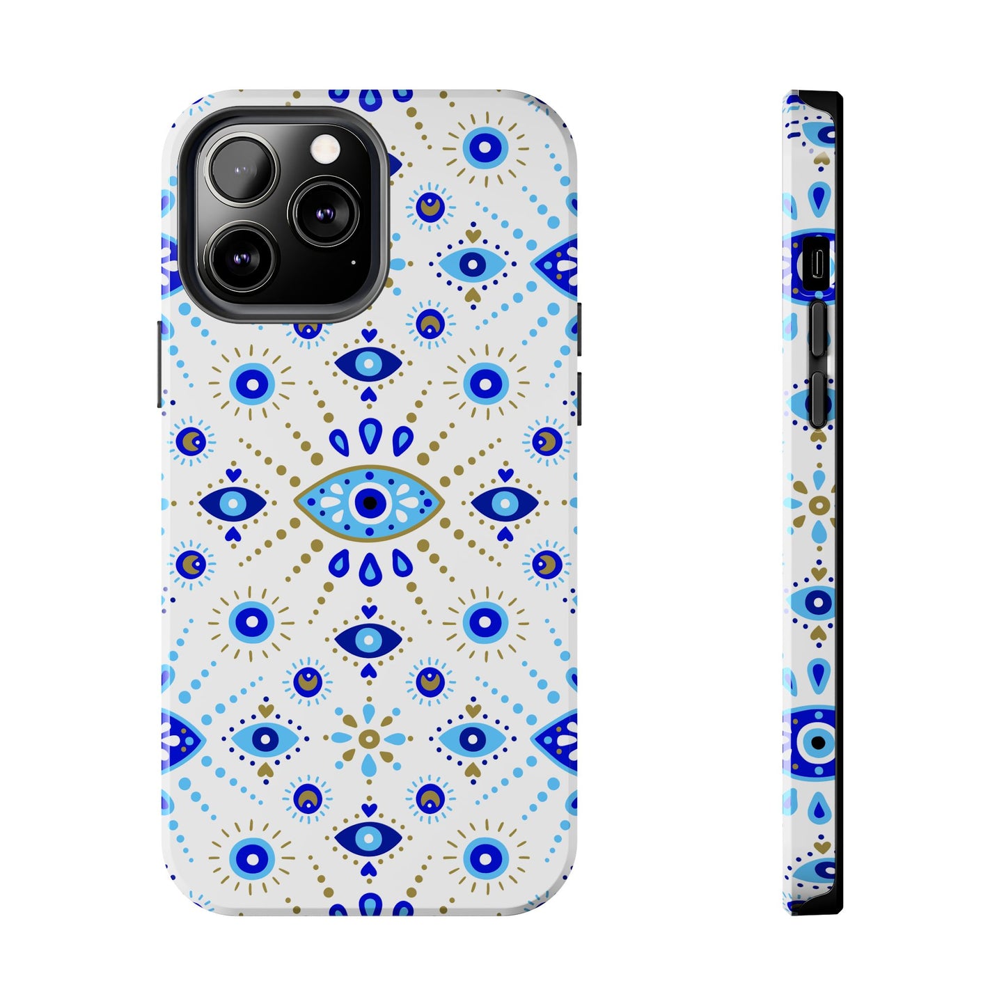 Blue Eye Pattern Tough Phone Cases, Durable Phone Cover, Bohemian Style, Unique Gift, Protective Tech Accessory