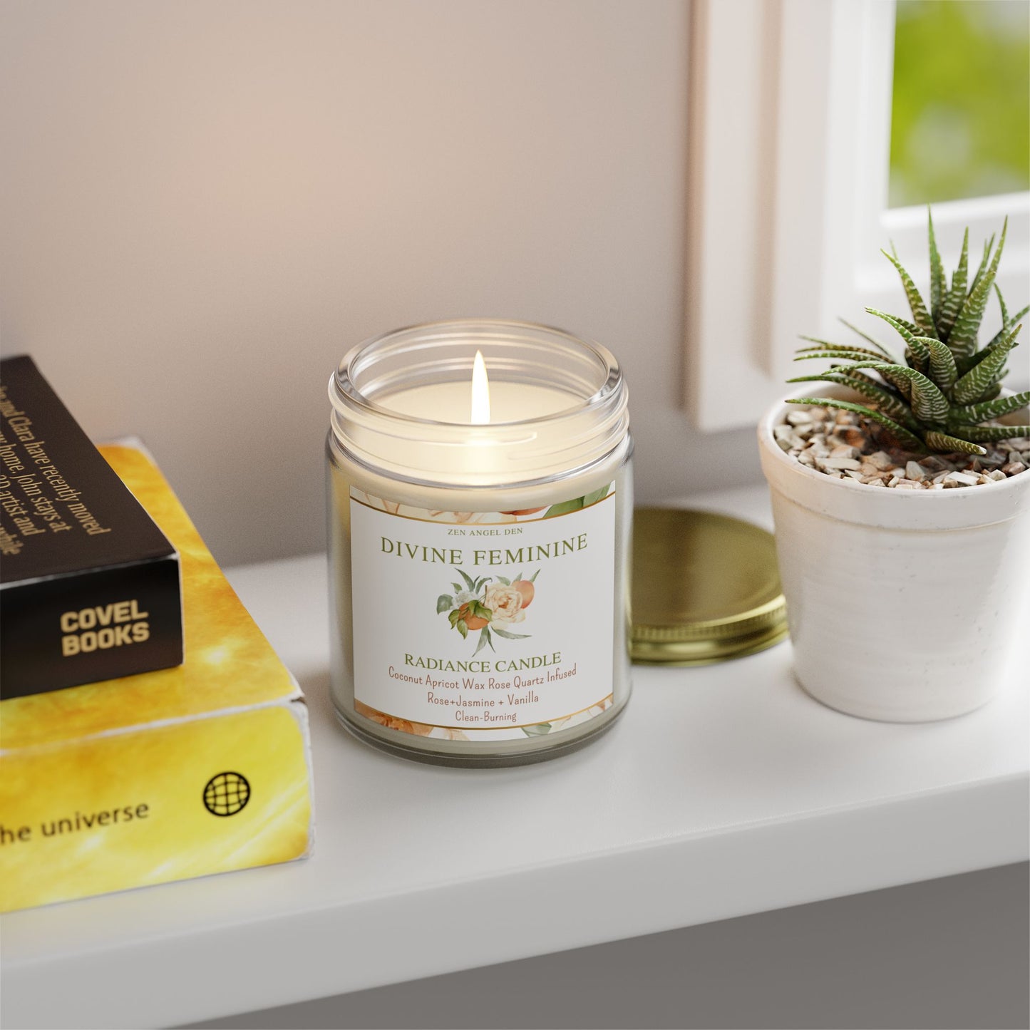 Divine Feminine Scented Candles - Coconut Apricot Wax, Radiance Candle for Relaxation, Gift for Her, Aromatherapy, Home Decor