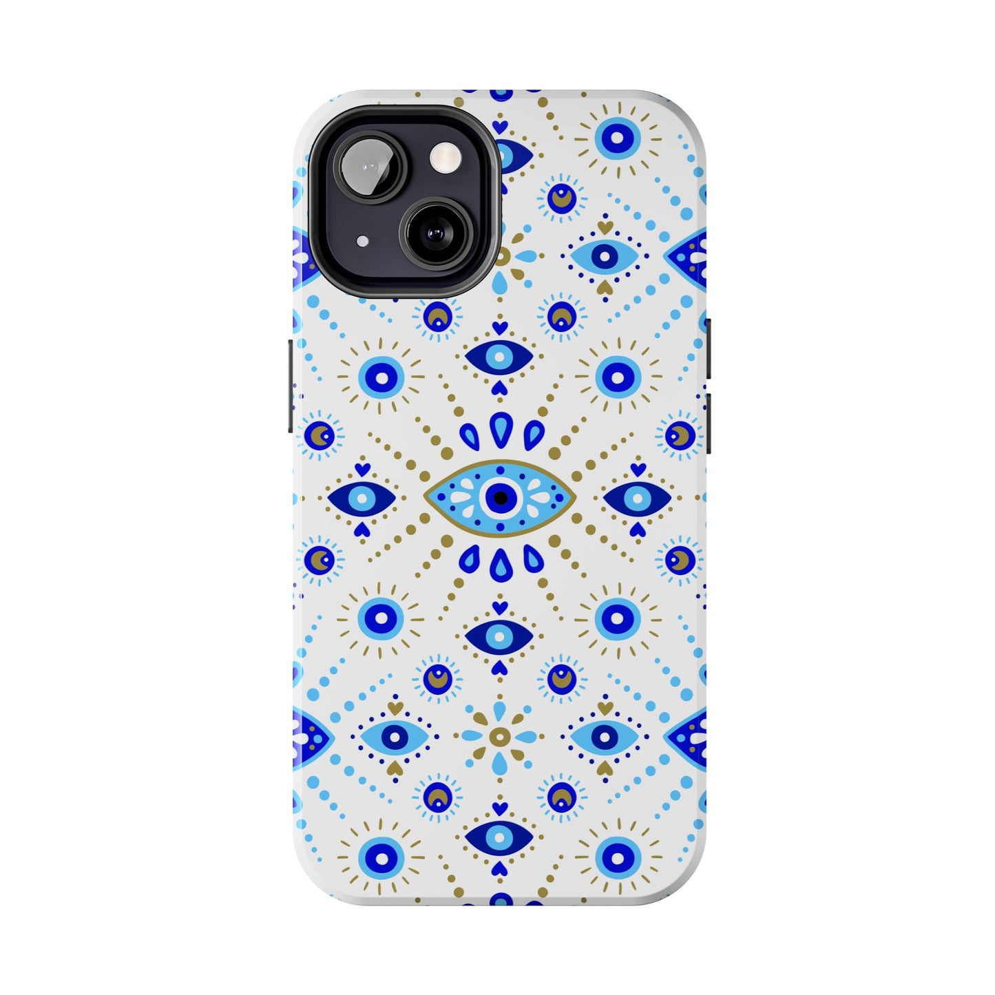 Blue Eye Pattern Tough Phone Cases, Durable Phone Cover, Bohemian Style, Unique Gift, Protective Tech Accessory