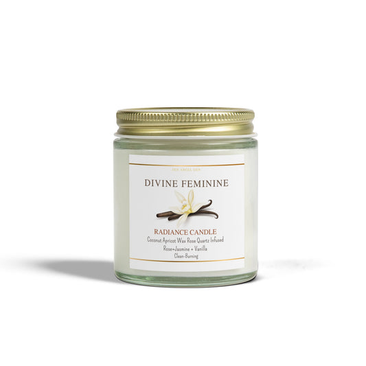Scented Candles - Divine Feminine Vanilla Bean, Coconut Apricot Wax, Radiance Candle for Relaxation & Self-Care