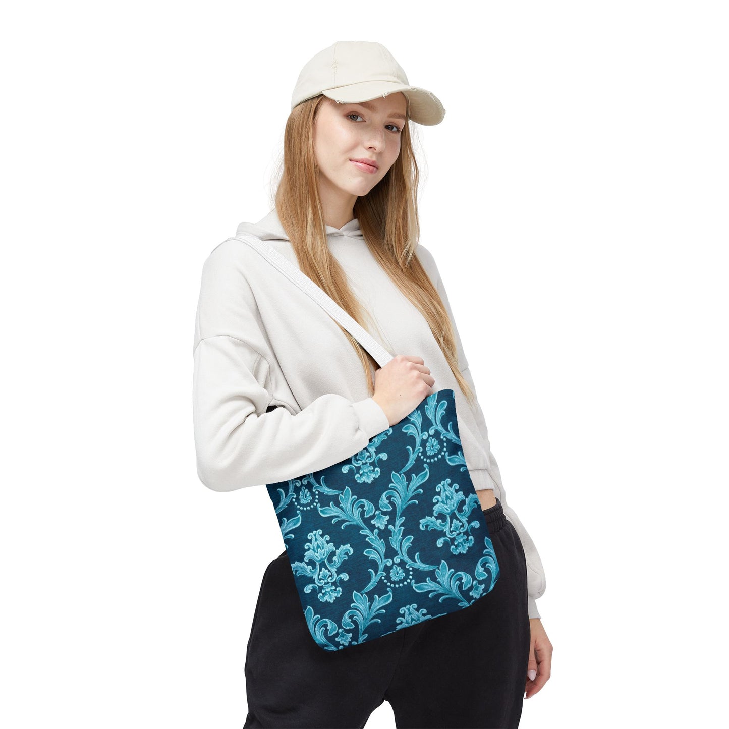 Elegant Floral Tote Bag, Reusable Shopping Bag, Eco-Friendly Carryall, Beach Tote, Gift for Her