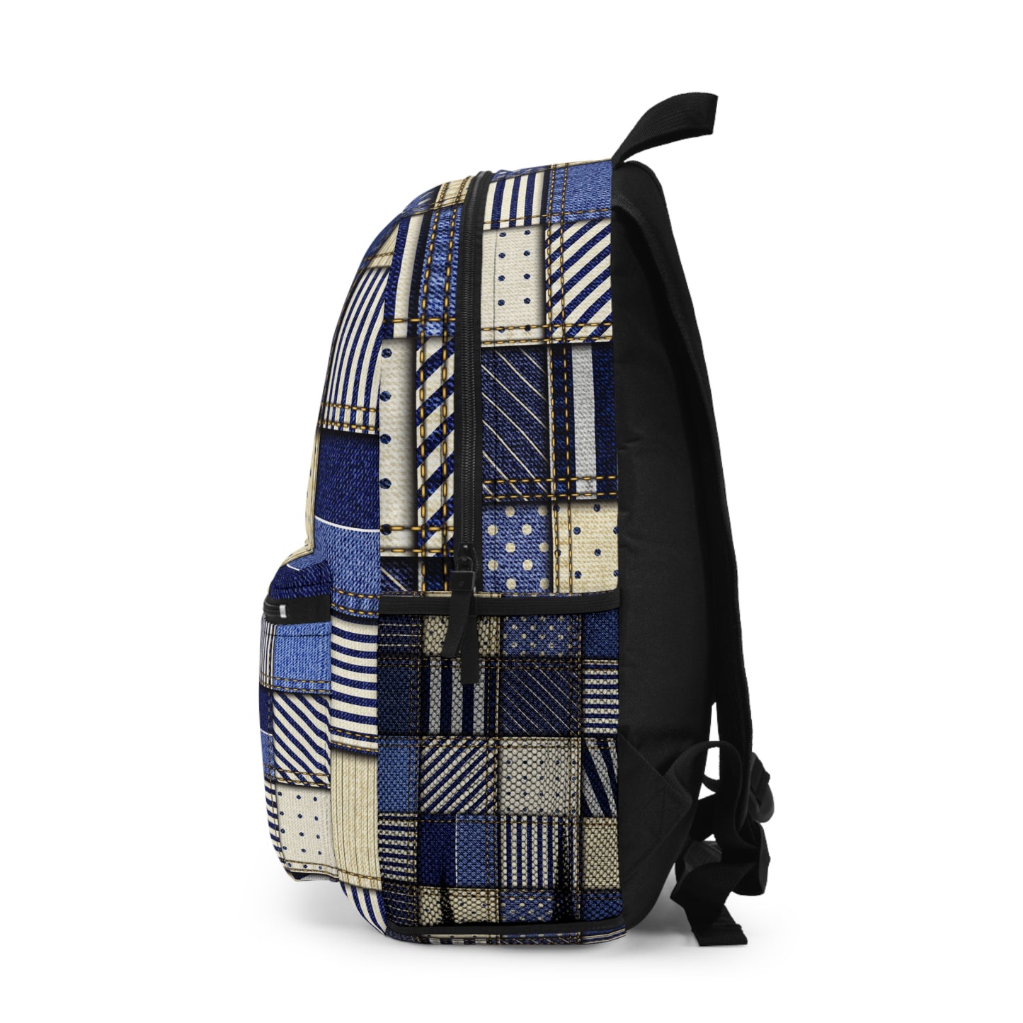 Stylish Denim Patchwork Backpack, Casual Backpack, School Bag, Fashion Statement, Travel Companion