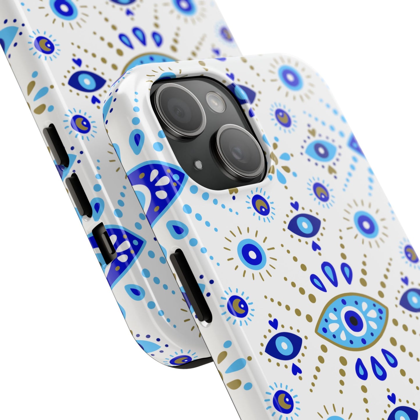 Blue Eye Pattern Tough Phone Cases, Durable Phone Cover, Bohemian Style, Unique Gift, Protective Tech Accessory