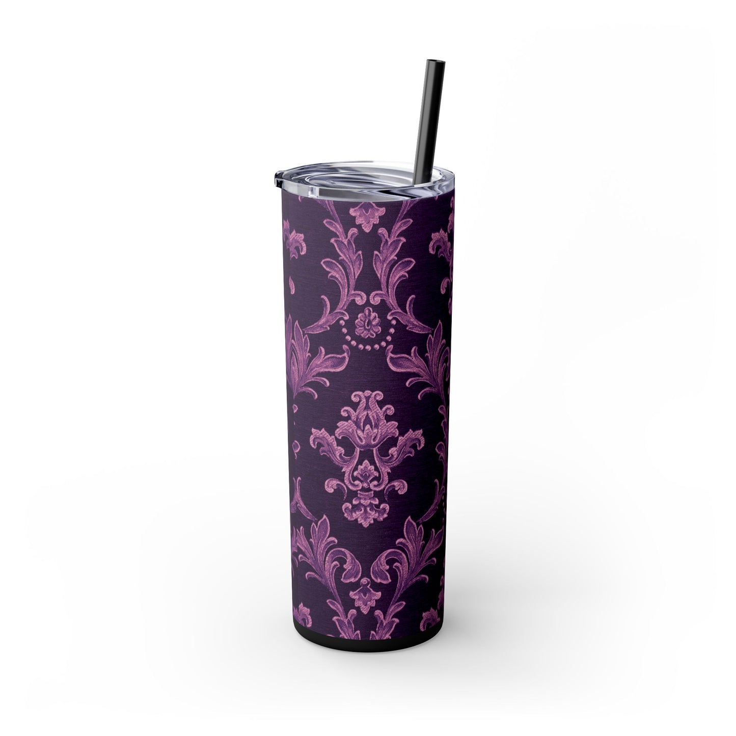 Elegant Floral Skinny Tumbler with Straw, 20oz | Perfect for Travel, Gifts, Parties, Home Decor, and Daily Use